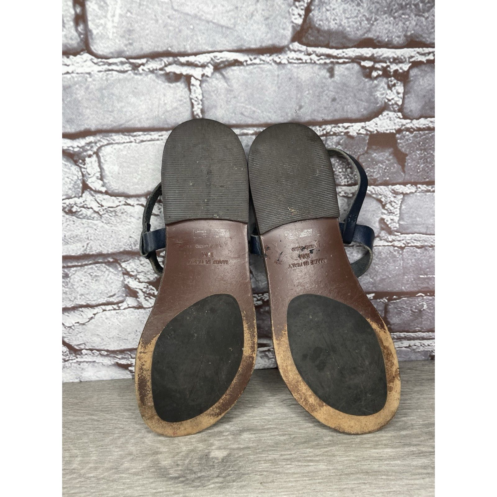 Matiere Studio Matisse Blue Leather Thong Strap Flat Sandals Women Sz 10M U Size US 10 / IT 40 - 23 Thumbnail