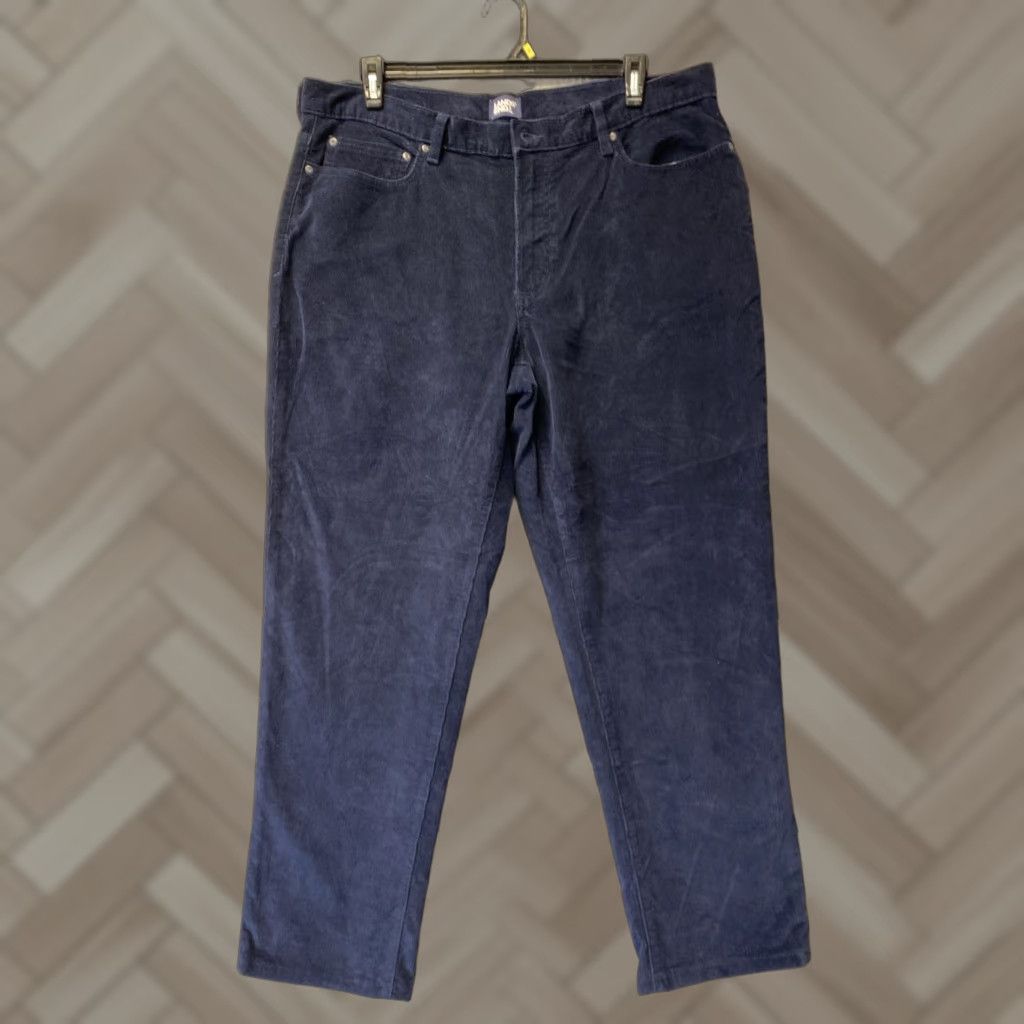 Lands' End LANDS' END Men's Corduroy Pants Navy 40x32 Regular Flat Front Chino Traditional Fit - Size 40 Waist, Navy, Mens Size US 40 / EU 56 - 1 Thumbnail