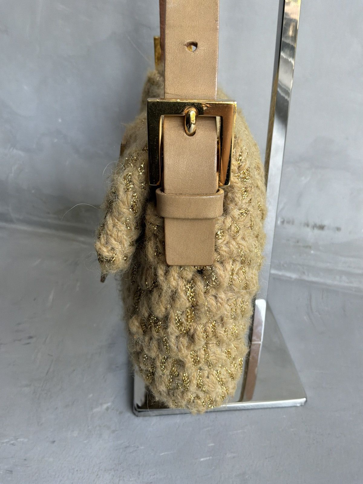 Fendi Fendi - Knit Woven Crochette Ponyhair Baguette Bag Size ONE SIZE - 8 Thumbnail