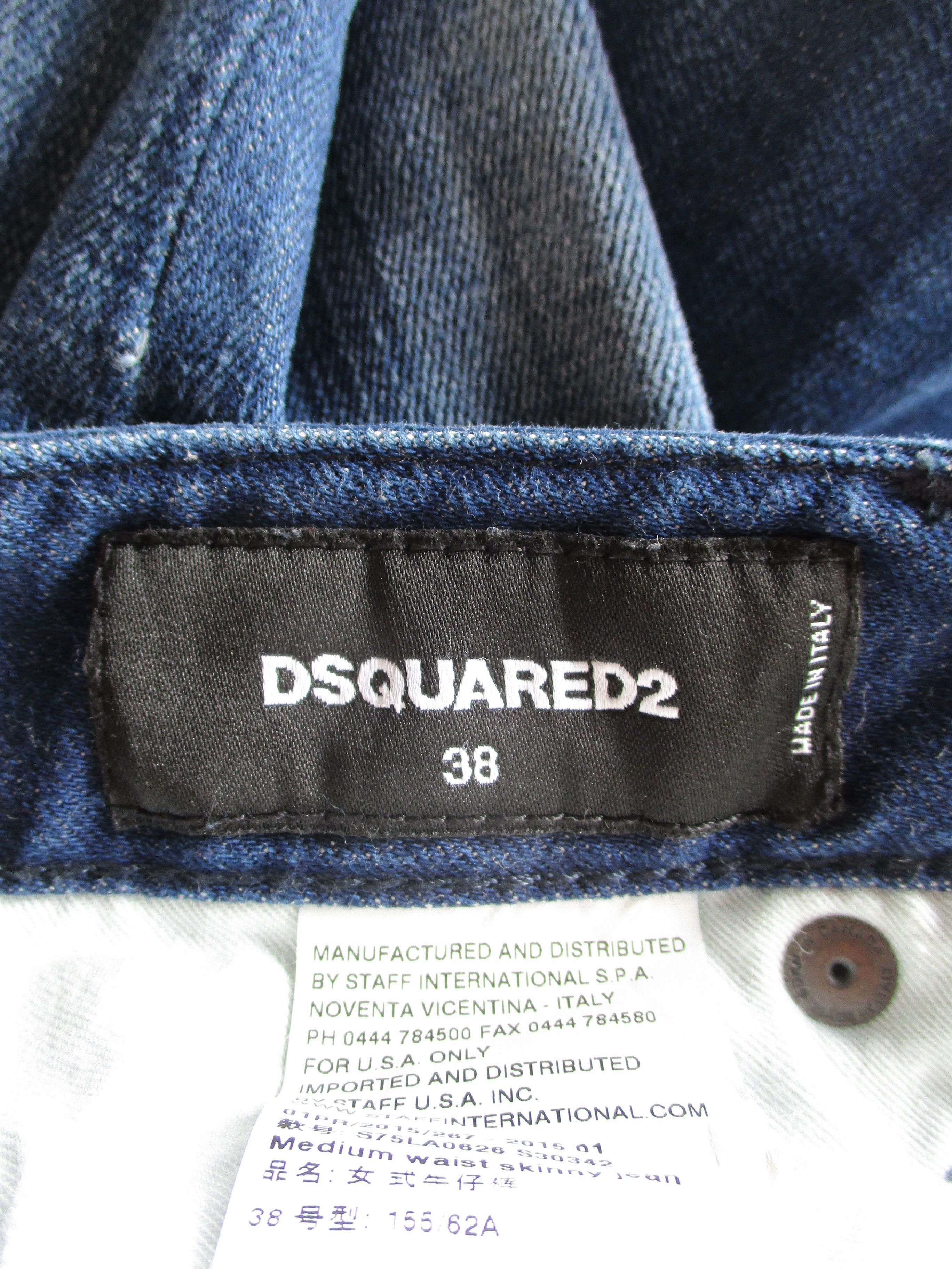 Dsquared2 2015 Medium Waist Skinny Jeans Distressed Zipper Leg Size 26" / US 2 / IT 38 - 13 Thumbnail