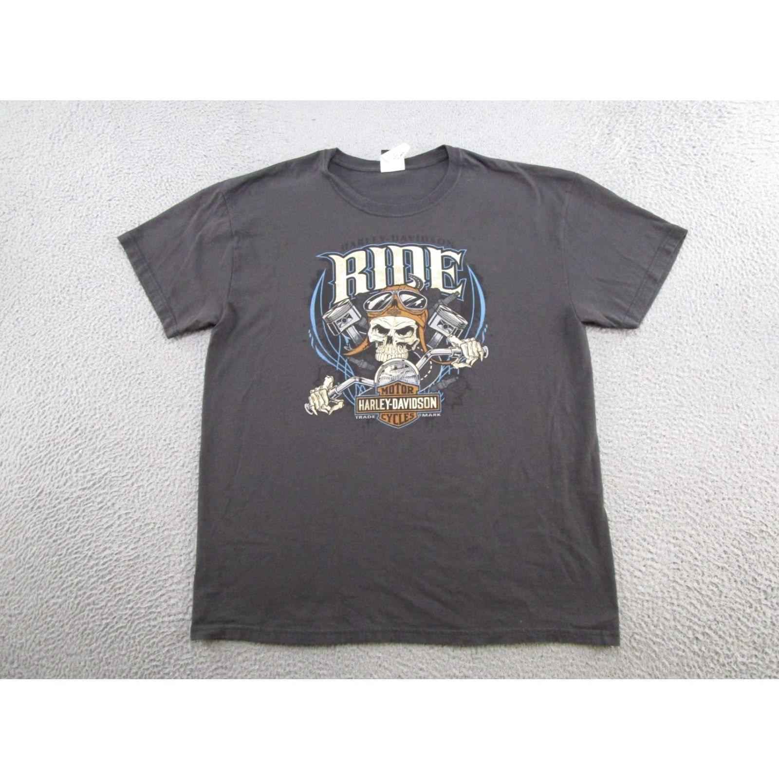 Harley Davidson Harley-Davidson Shirt Harley-Davidson Skeleton Skull Ride Fairbanks Alaska Shirt XL Multicolor Cotton Crew Neck Short Sleeve Biker Mens Size US XL / EU 56 / 4 - 2 Thumbnail