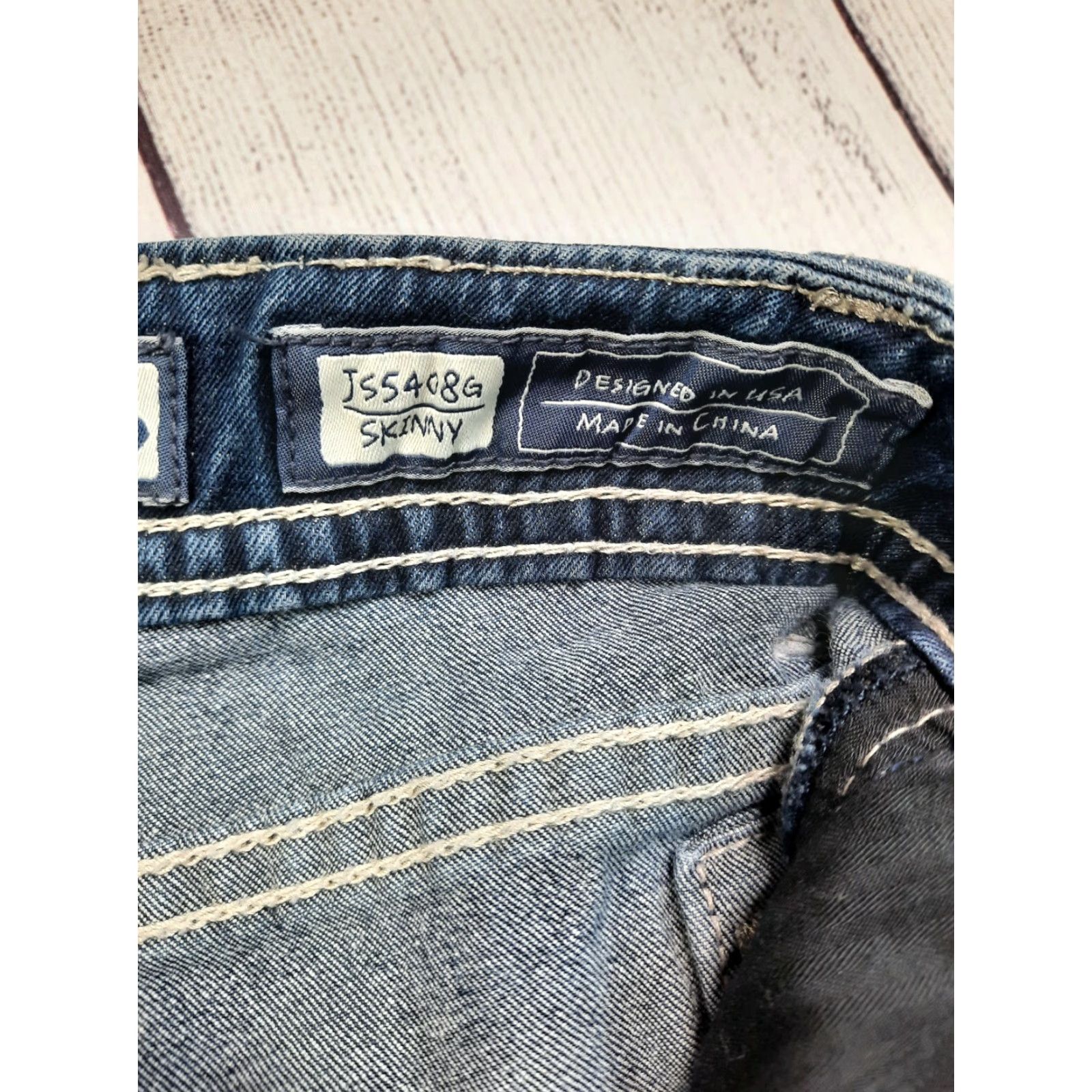 Miss Me Miss Me Skinny Women's Dark Wash Jeans JS5408G 26x29 Stretch Denim Distressed Jeans Womens Casual Denim Distressed 90s? Size 26" / US 2 / IT 38 - 7 Thumbnail