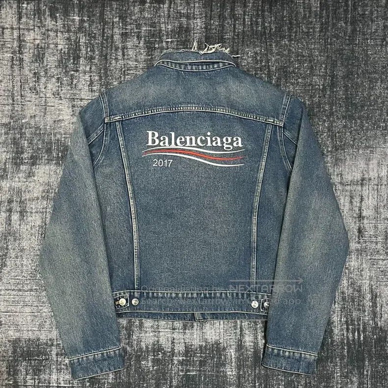 Balenciaga Blue Coke Logo Denim Jacket