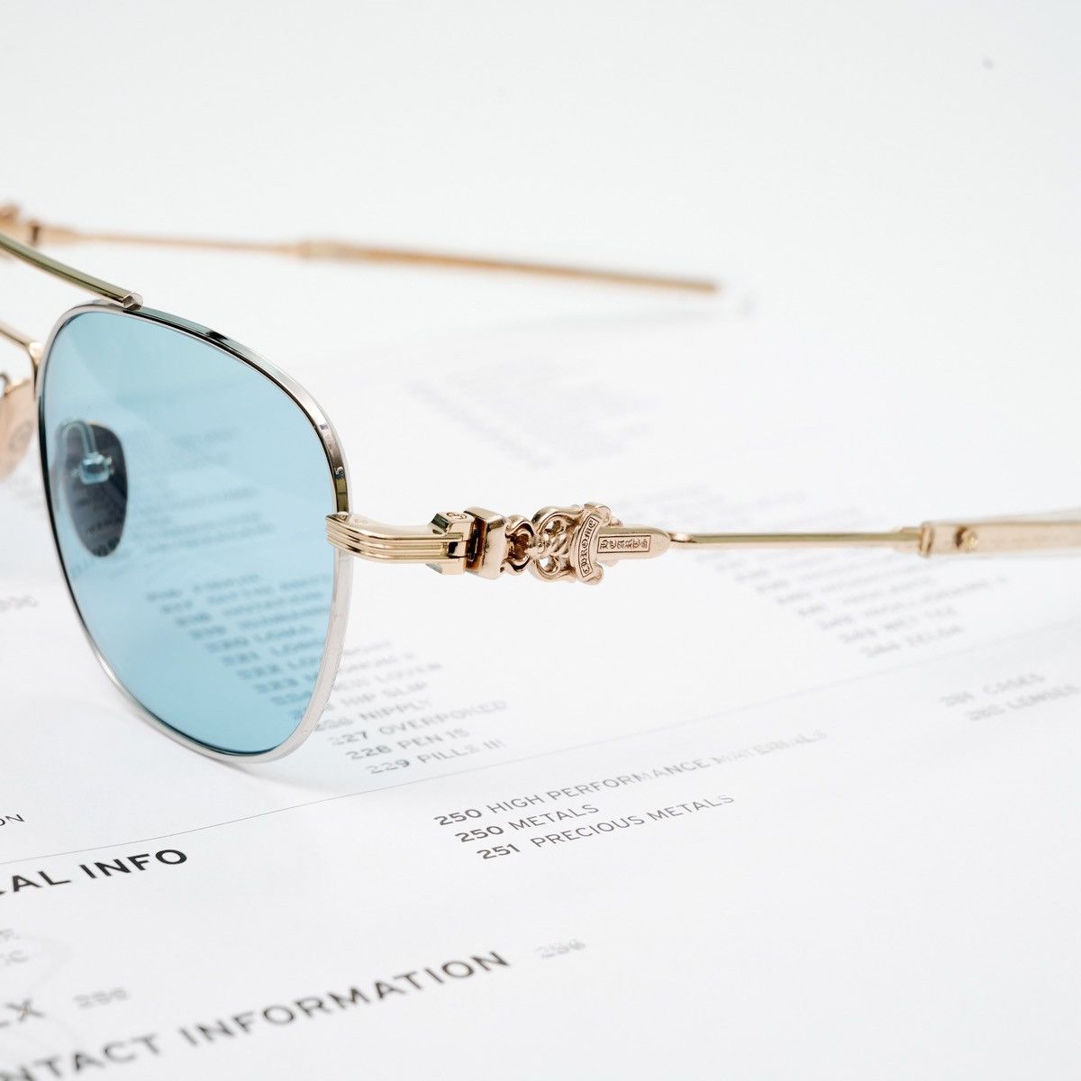Chrome Hearts CHROME HEARTS WENCE SHINY SILVER/GOLD PLATED- CRYSTAL SUNGLASSES Size ONE SIZE - 3 Thumbnail