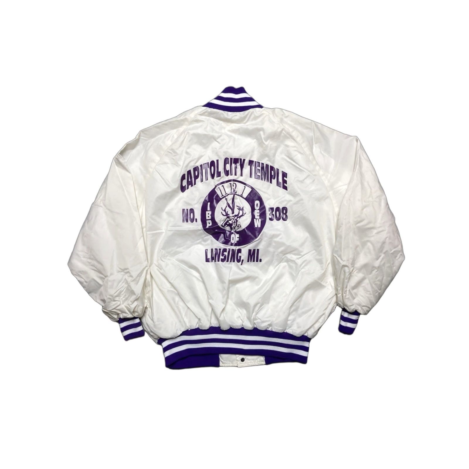 Vintage VINTAGE 80s bomber jacket IBPOEW order of the elks Lansing Michigan adult XL Size US XL / EU 56 / 4 - 1 Thumbnail