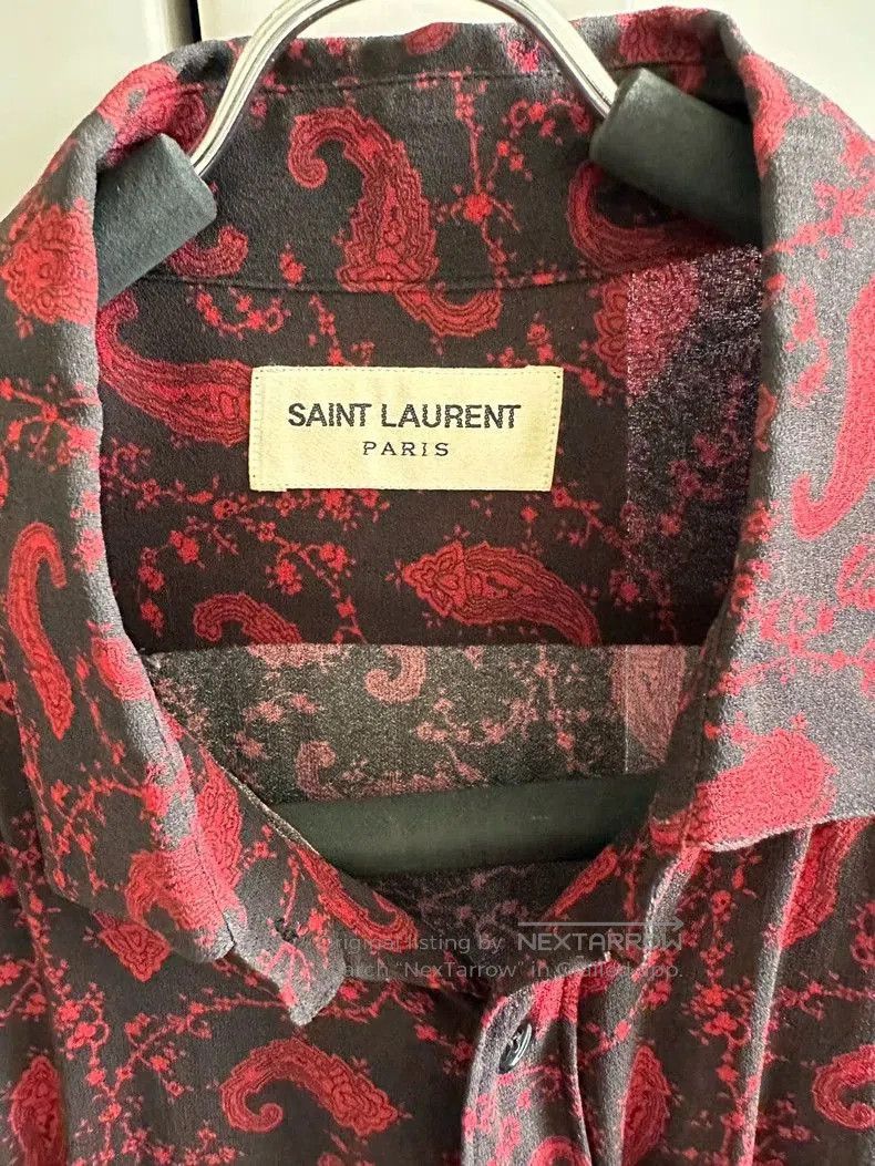 Saint Laurent Paris SAINT LAURENT Black Red Paisley Shirt. Size US S / EU 44-46 / 1 - 3 Thumbnail