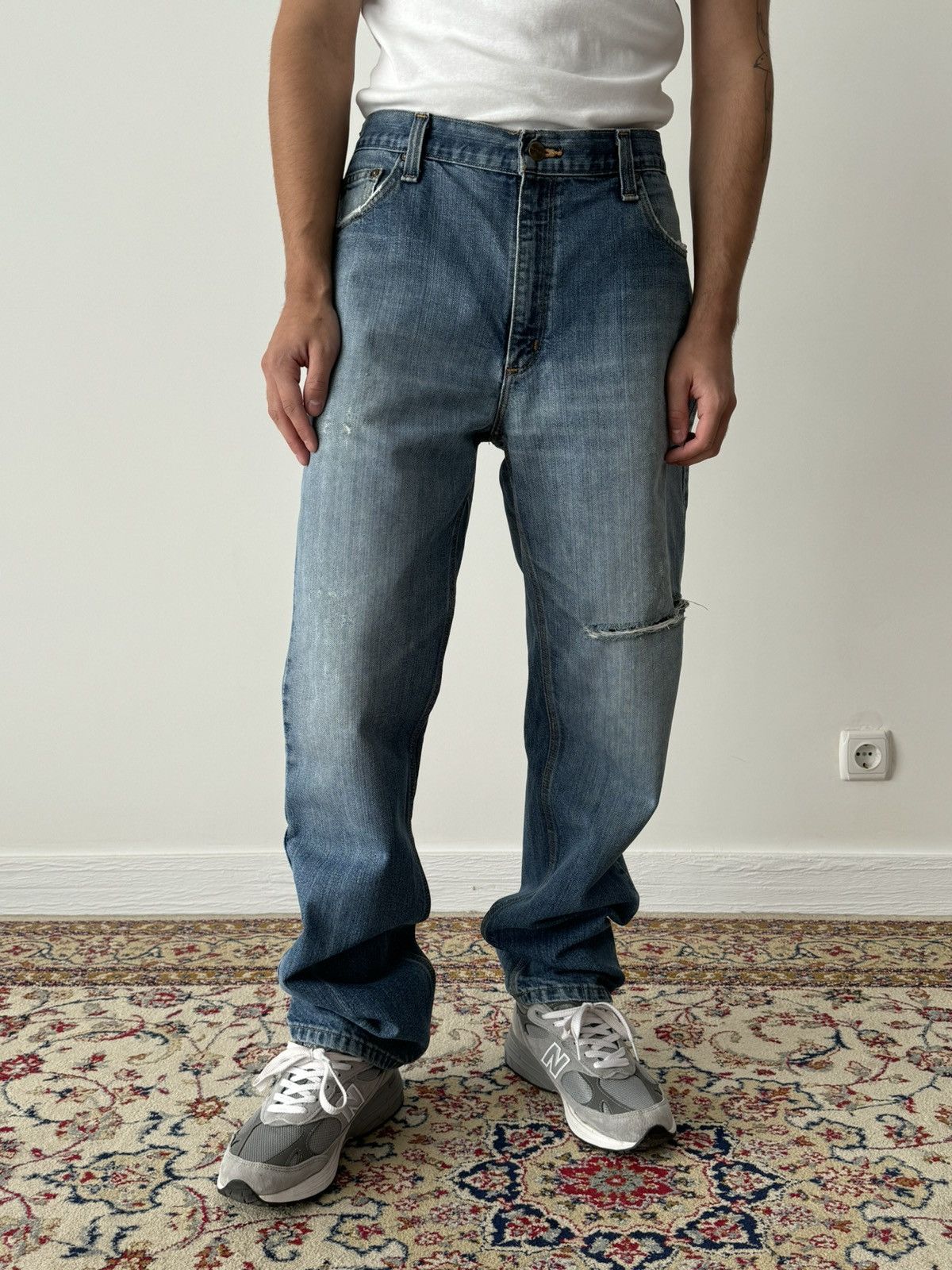 Carhartt × Carhartt Wip × Vintage Vintage Carhartt Skate Destroyed Jeans Pants Size US 38 / EU 54 - 2 Thumbnail