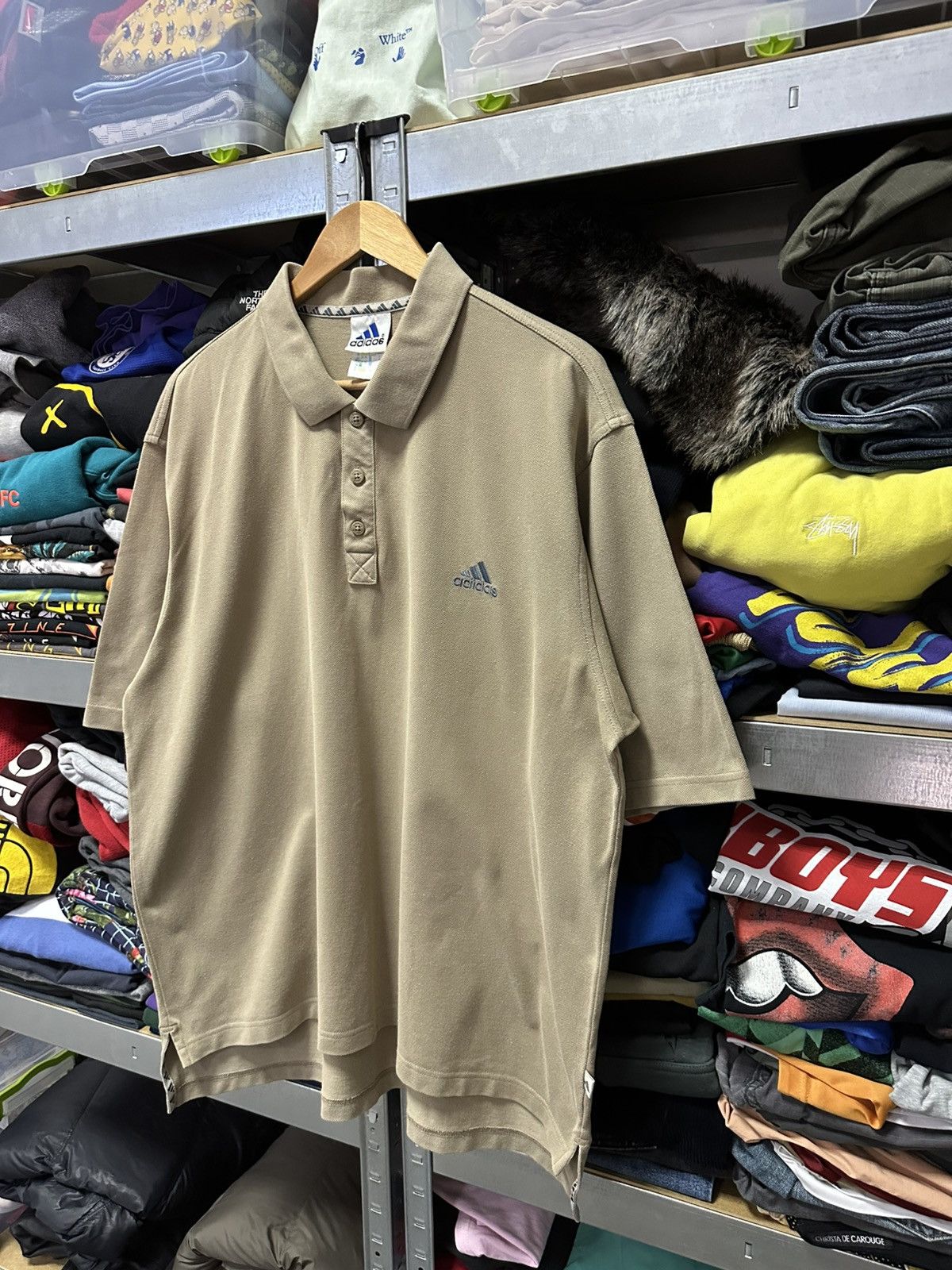 Adidas Vintage 1999 Adidas Polo Shirt Golf S/S Button Beige Top Size US XL / EU 56 / 4 - 3 Thumbnail