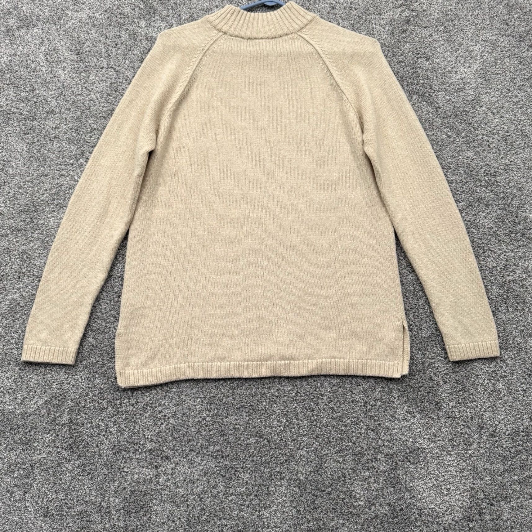 Vintage JEANNE PIERRE Sweater Women Medium Ivory 100% Cotton Mock Neck Long Sleeve Knit Pullover Winter 2010 Vintage N/A Size M / US 6-8 / IT 42-44 - 5 Thumbnail