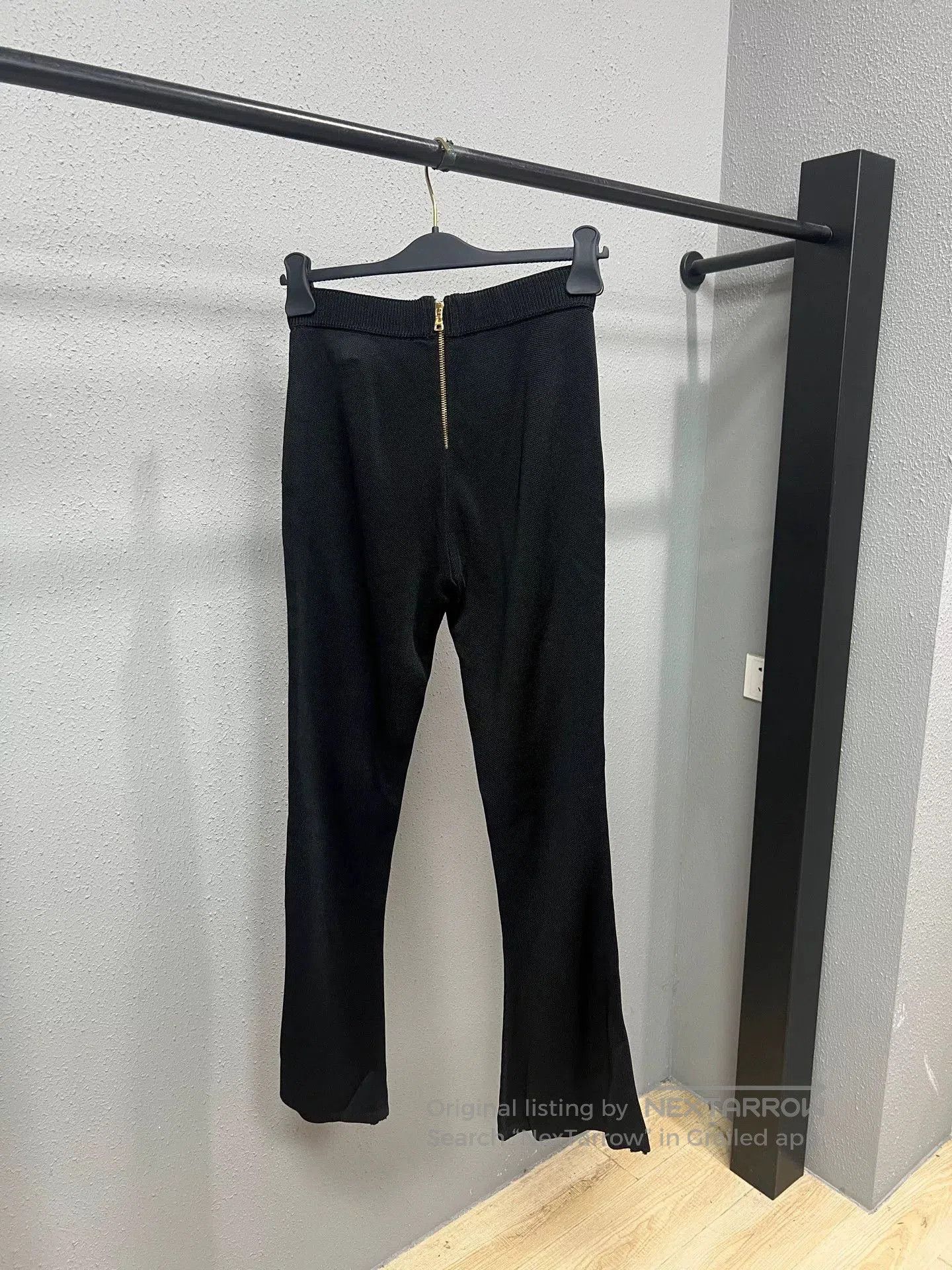 Balmain Balmain Black Flared Pants with Gold Accents. Size 39" - 2 Thumbnail