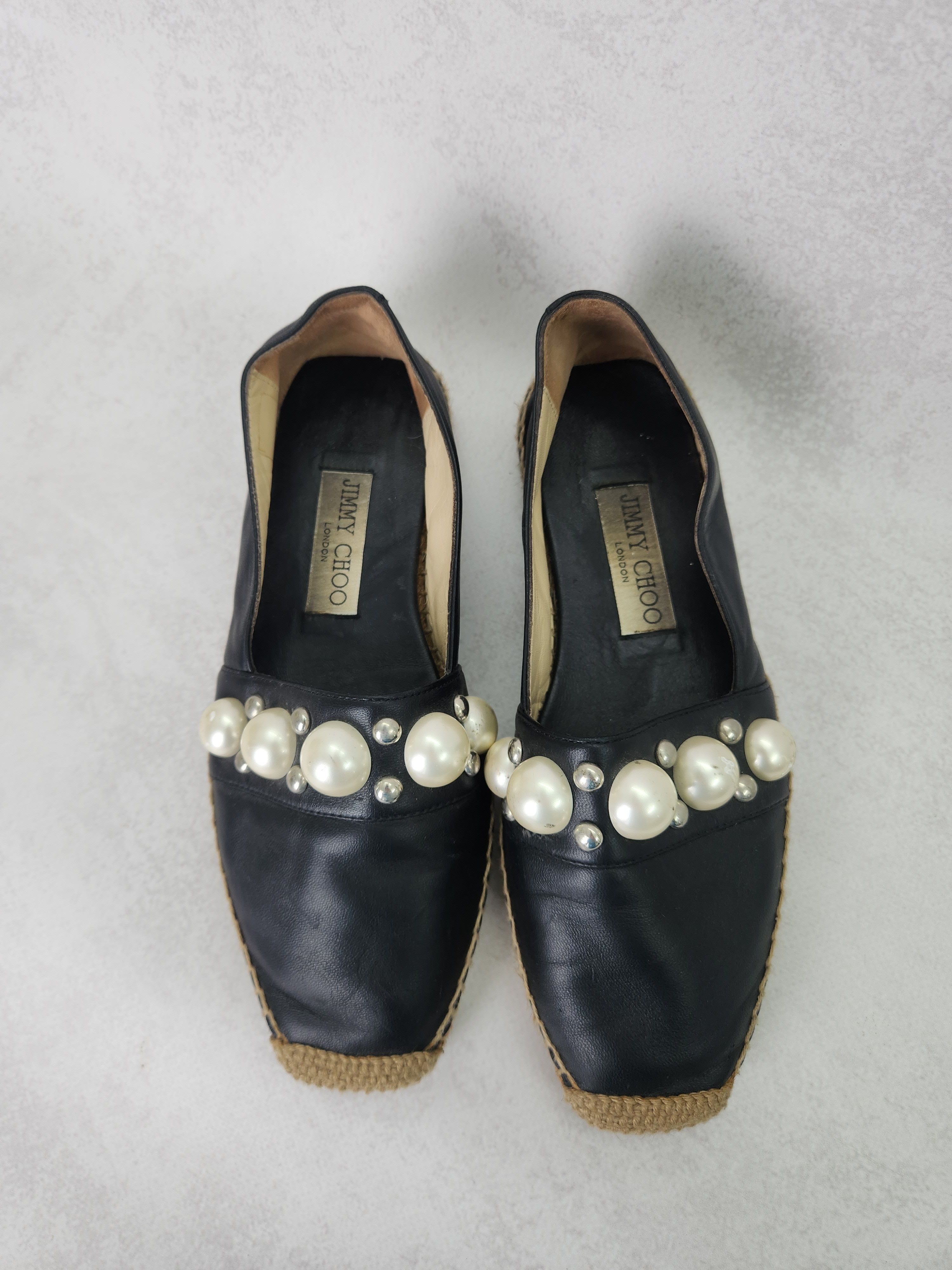 Jimmy Choo Jimmy Choo black leather espadrilles flats shoes Size US 5.5 / IT 35.5 - 3 Thumbnail