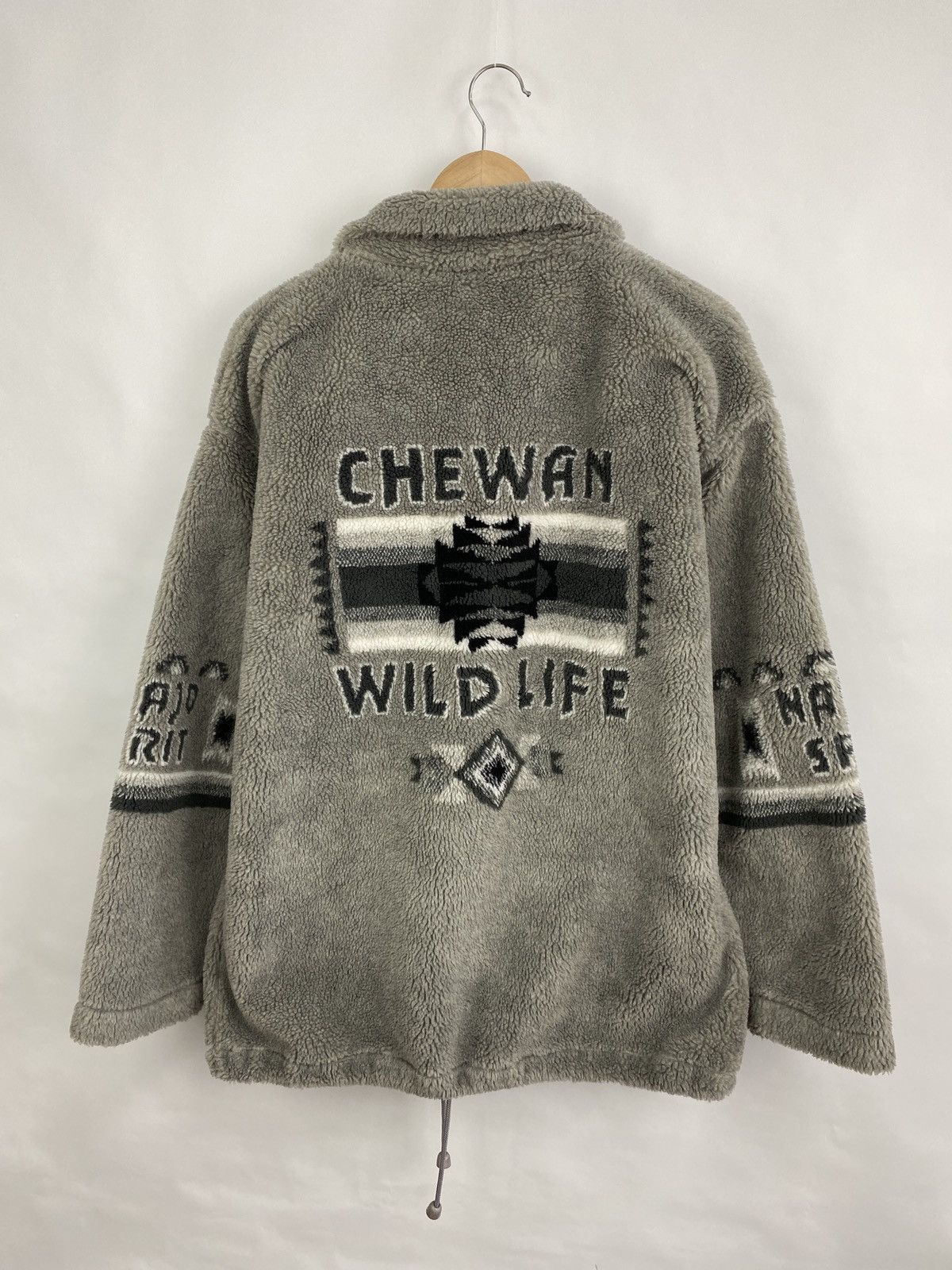 Native 🇺🇸 Vintage 90s Navajo CHEWAN NATIVE AMERICAN Indian Fleece Size US L / EU 52-54 / 3 - 9 Thumbnail