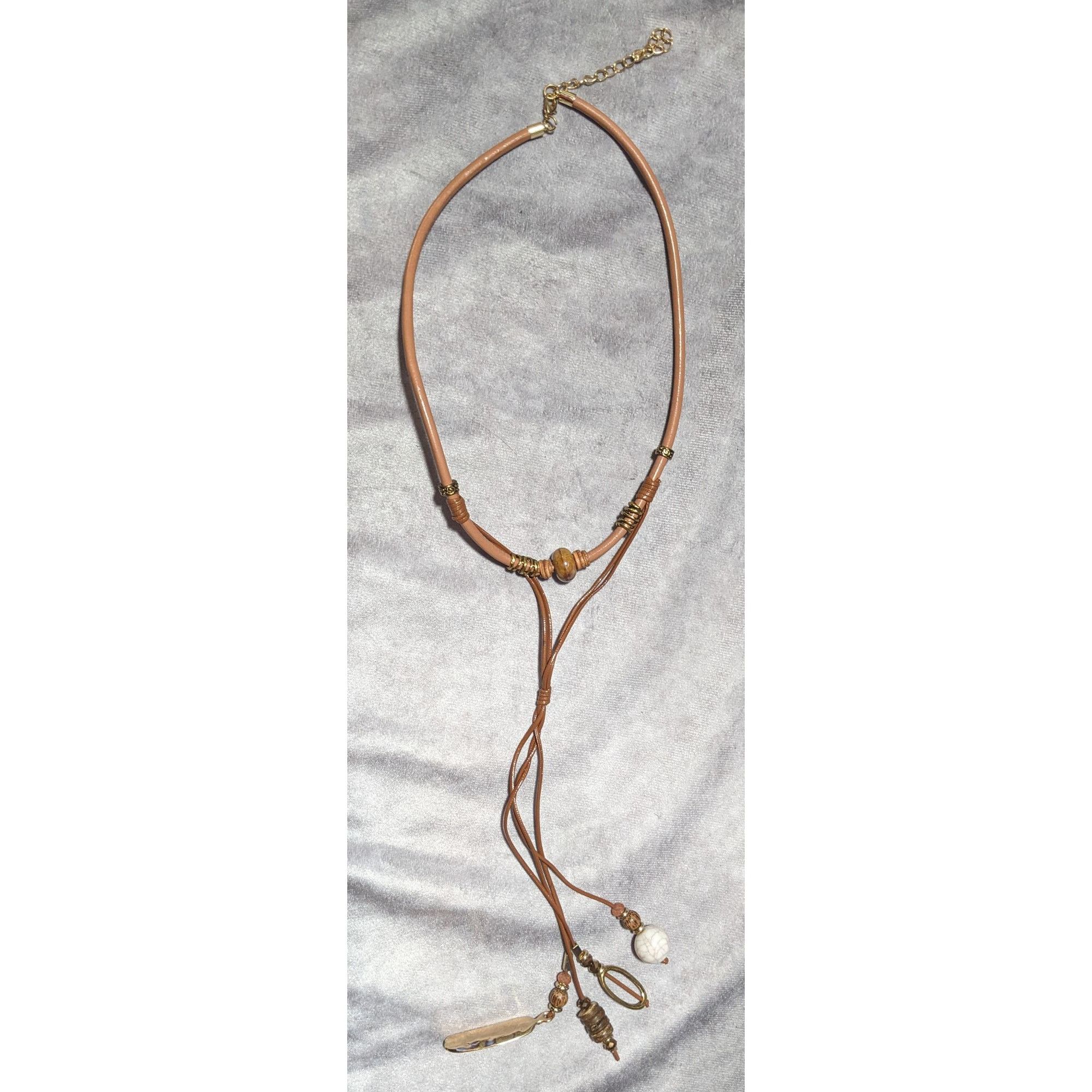Other Retro Bohemian Faux Leather Multilayer Charm Necklace Size ONE SIZE - 10 Thumbnail
