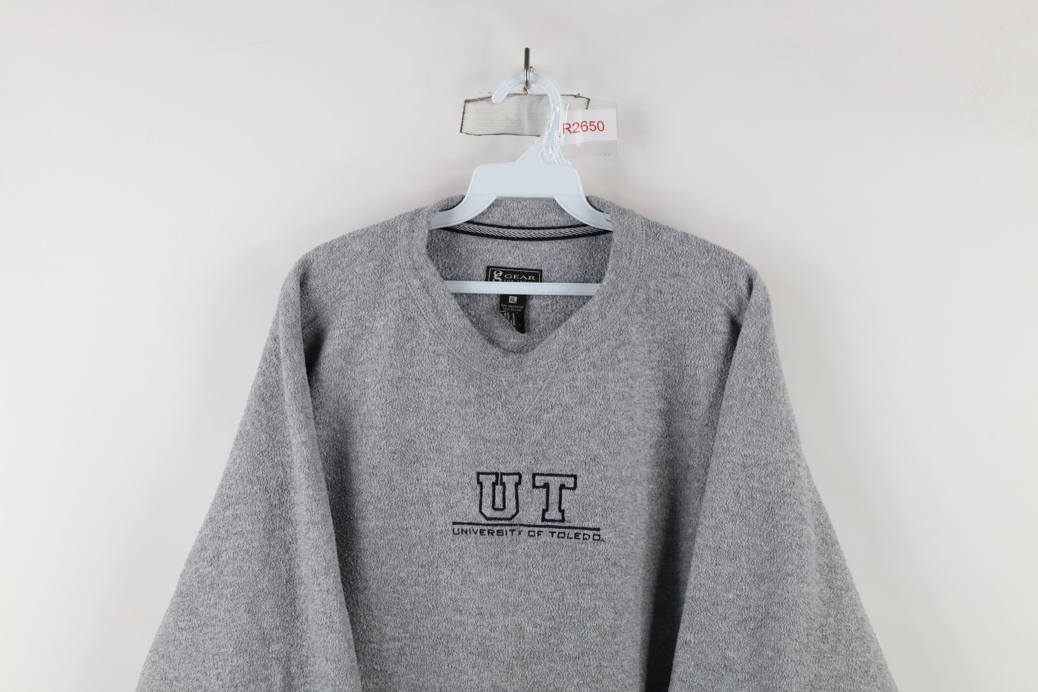 Vintage Vintage 90s Out University of Toledo Fleece Sweater Gray Size US XL / EU 56 / 4 - 2 Thumbnail