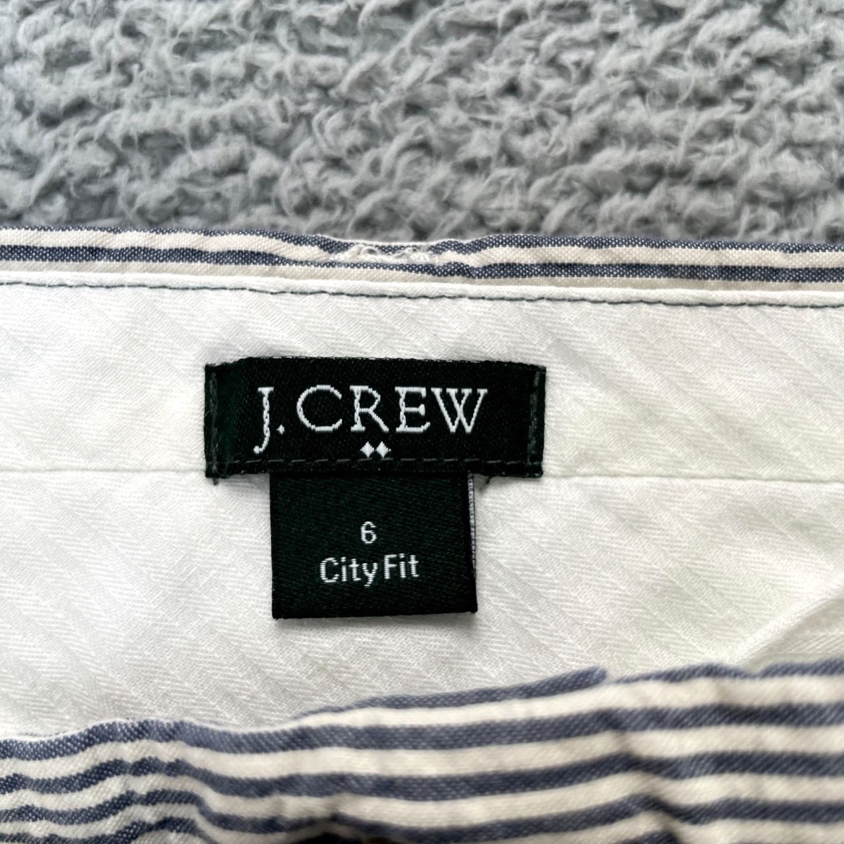 J.Crew VINTAGE J.CREW Pants Womens 6 Blue Seersucker Striped City Fit Straight Leg Size 28" / US 6 / IT 42 - 3 Thumbnail