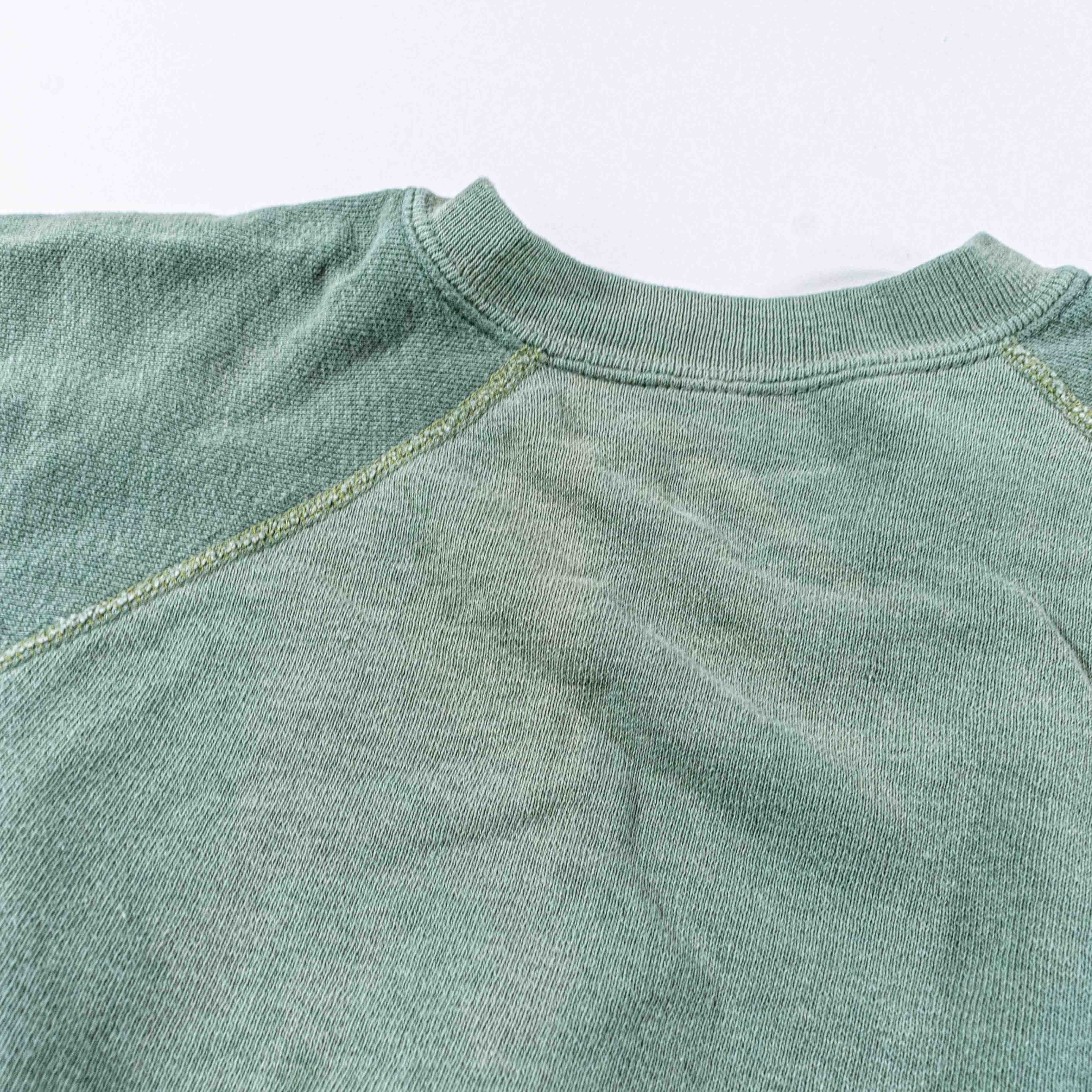 Vintage VTG 70s 80s Raglan Sweatshirt Blank Tonal Green Sun Faded Size US S / EU 44-46 / 1 - 9 Thumbnail