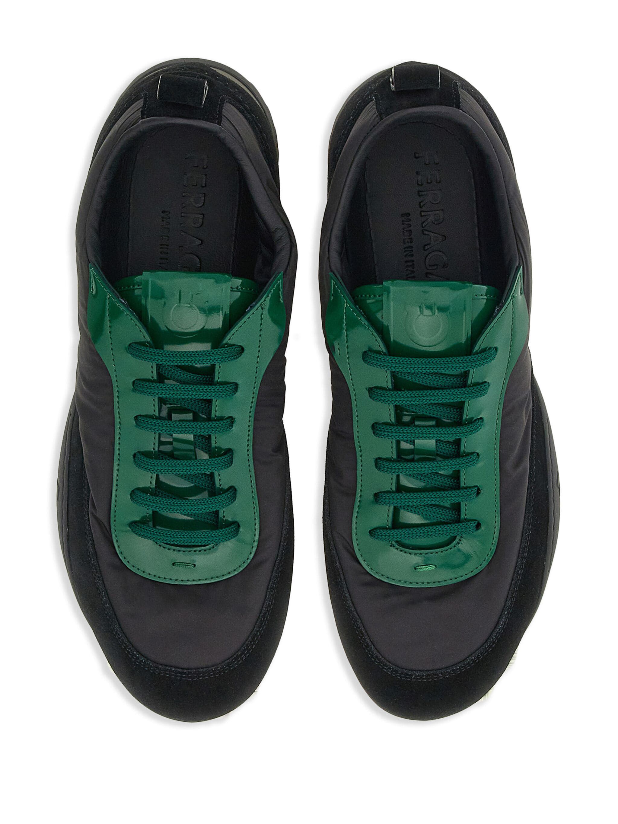 Salvatore Ferragamo o1s1rm0924 Lace-up Low-Top Sneakers in Black/Green Size US 6 / EU 39 - 4 Thumbnail