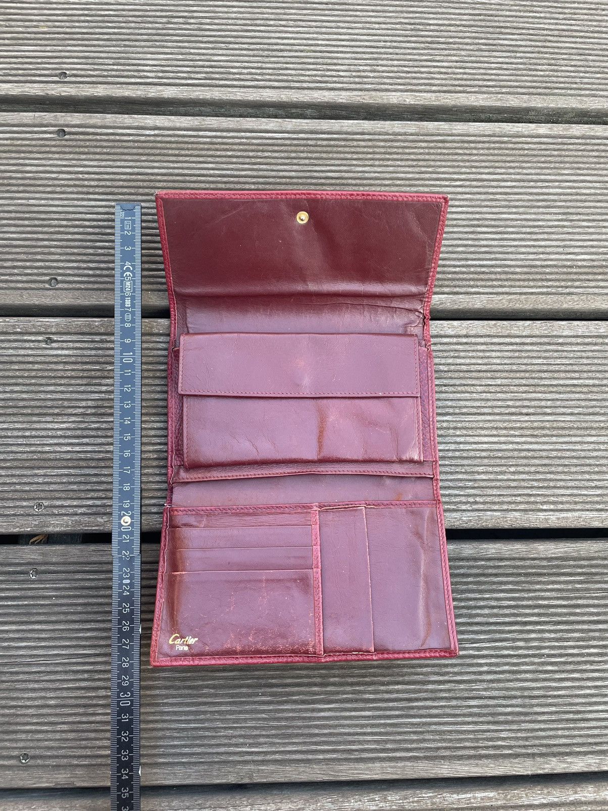 Cartier Vintage Cartier purse tri-fold wallet wine red Size ONE SIZE - 2 Thumbnail