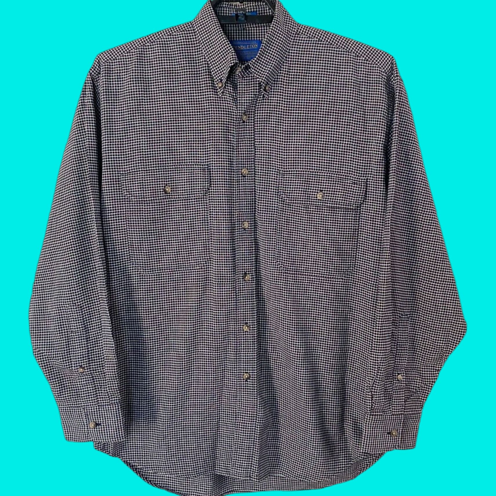 Pendleton Pendleton Button-Down Shirt Green Purple Micro Check Men Medium Size M Casual Shirt Mens Button-Up Size US M / EU 48-50 / 2 - 1 Thumbnail