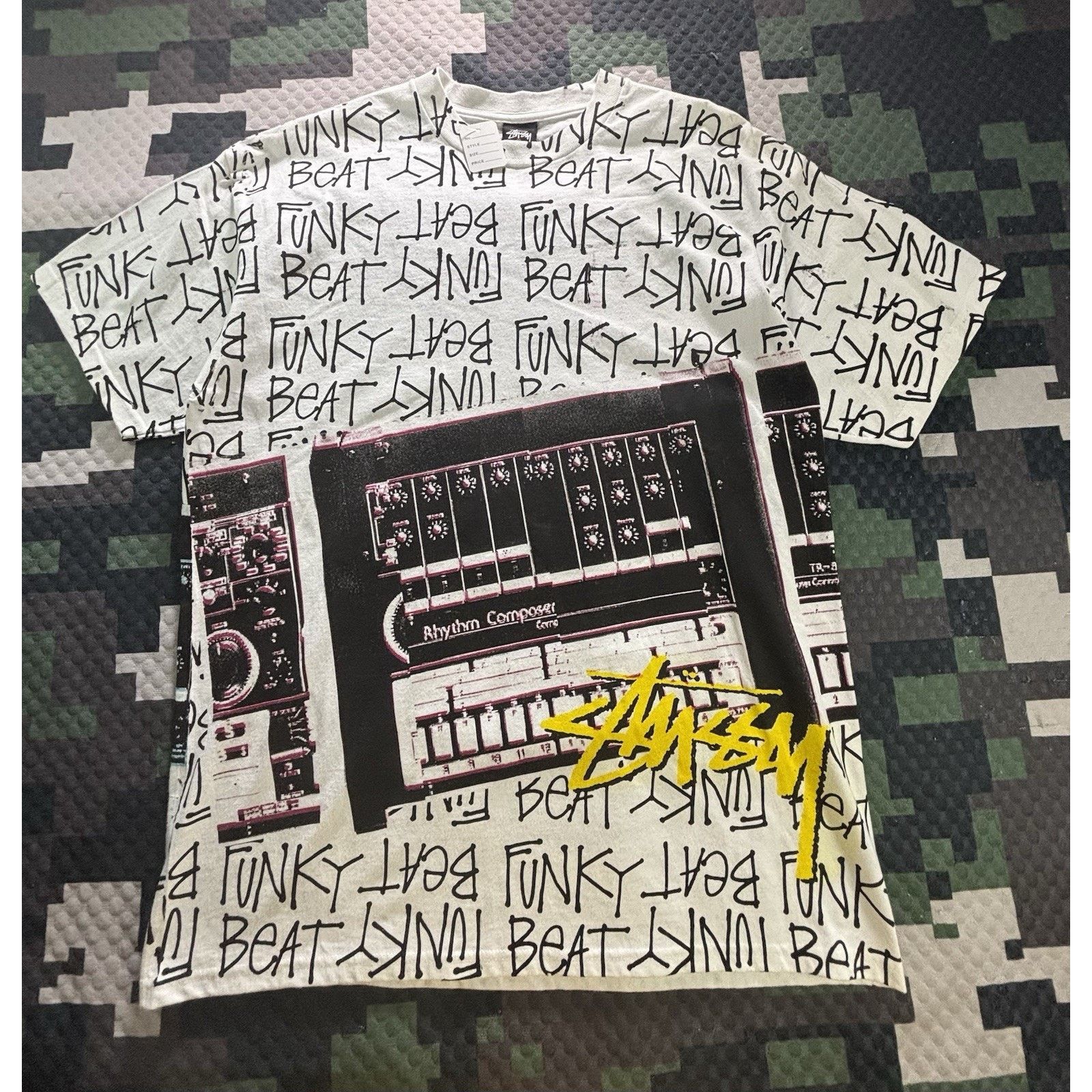 Stussy Vintage Stussy Large White AOP Funky Beat Rhythm Skate Y2K Size US L / EU 52-54 / 3 - 1 Thumbnail