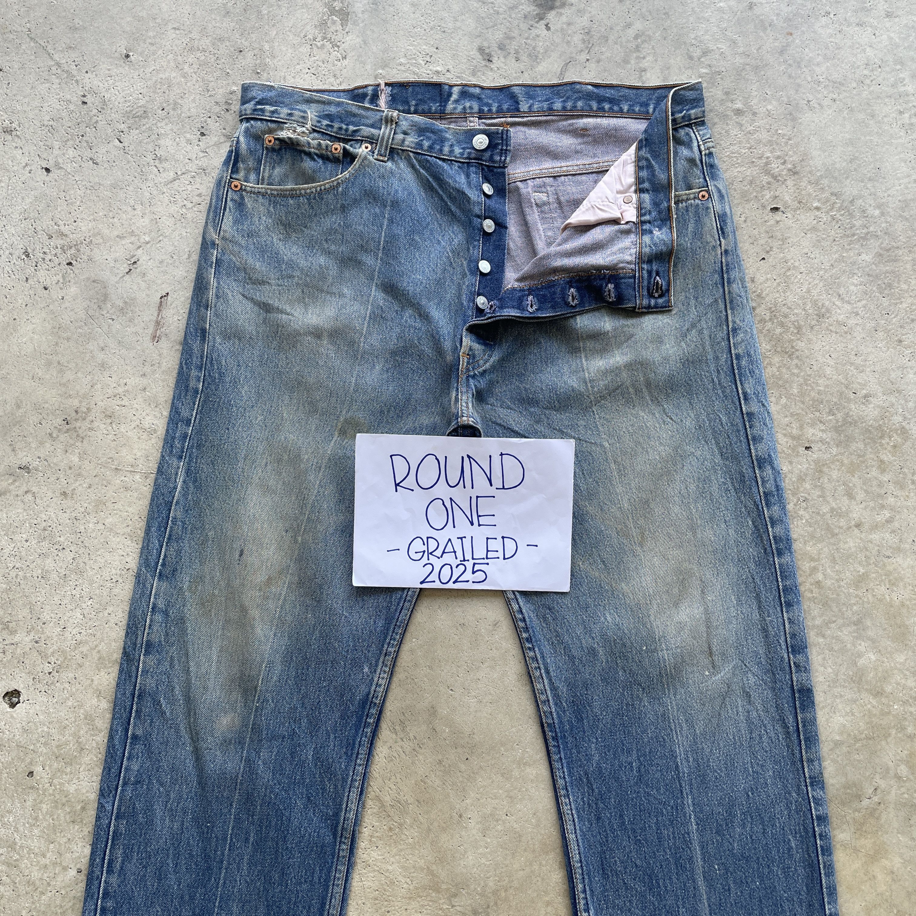 Levi's Vintage Clothing 90s VINTAGE LEVI’S 501 DENIM FADED MUDWASH JEANS PANTS W39 Size US 39 - 4 Thumbnail