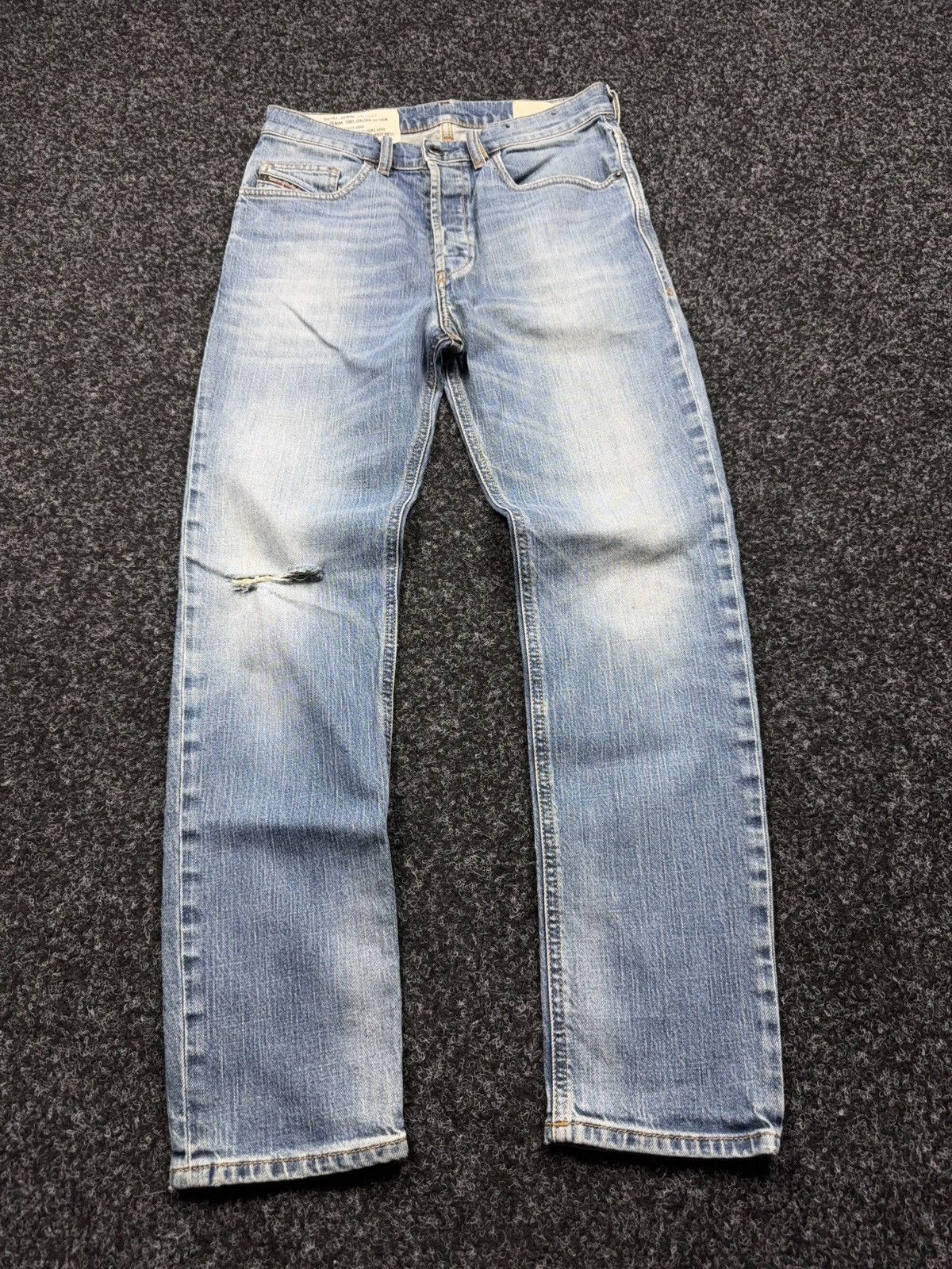 Diesel Luxury Diesel 00s D-Eetar Y2K Distressed Light Wash Jeans Size US 29 - 1 Thumbnail