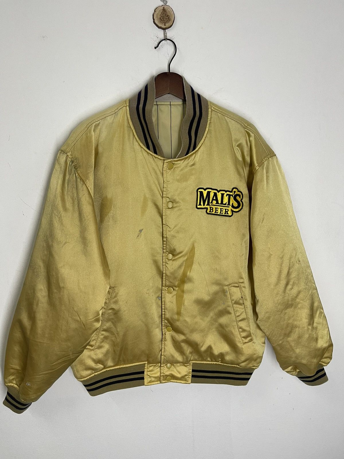 Vintage VINTAGE MALTS BASEBALL SATIN JACKET STRIPES Size US L / EU 52-54 / 3 - 4 Thumbnail