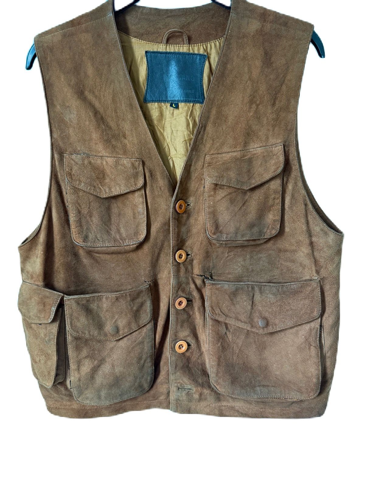 John Galliano VINTAGE GALLIANO MONTE CARLO LEATHER VEST MULTI POCKET Size US L / EU 52-54 / 3 - 5 Thumbnail