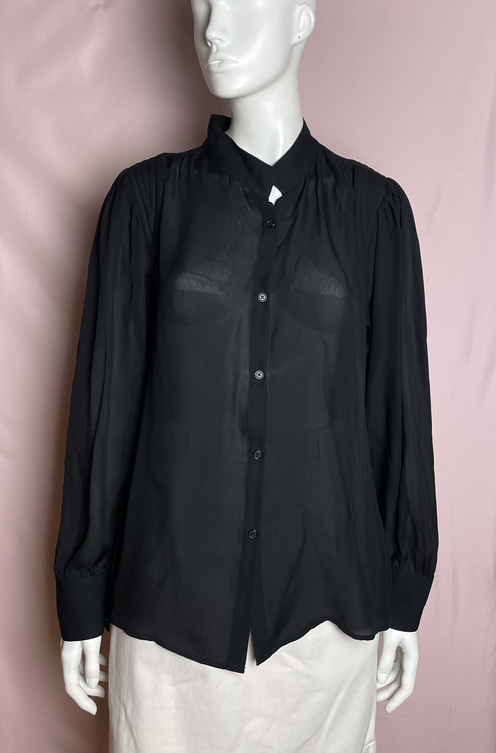 Nili Lotan Nili Lotan Silk Blouse Shirt Classic Black Size L Size L / US 10 / IT 46 - 1 Thumbnail