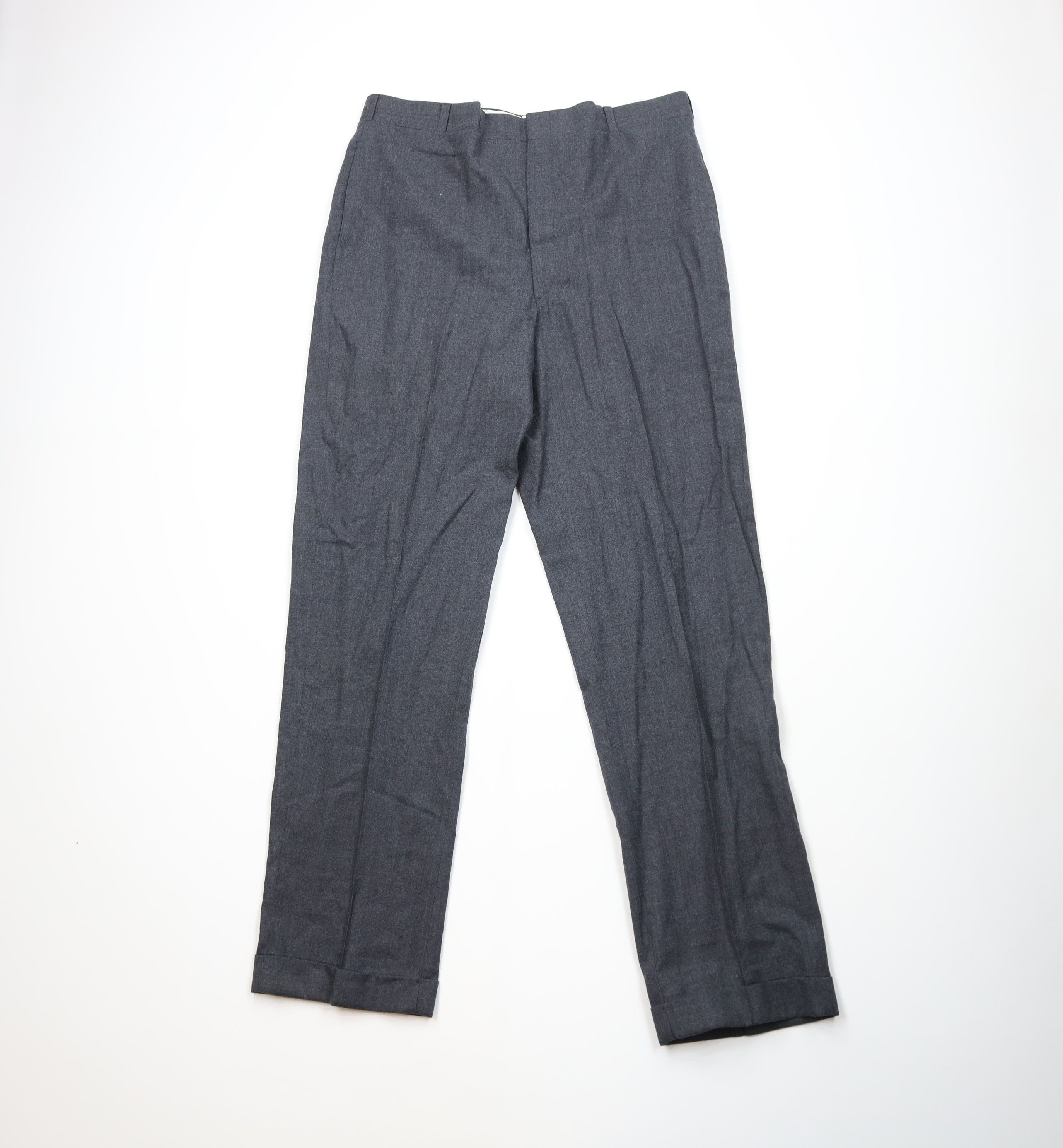 Vintage Deadstock Vintage 60s 70s Streetwear Wool Chino Pants Gray Size US 38 / EU 54 - 1 Thumbnail