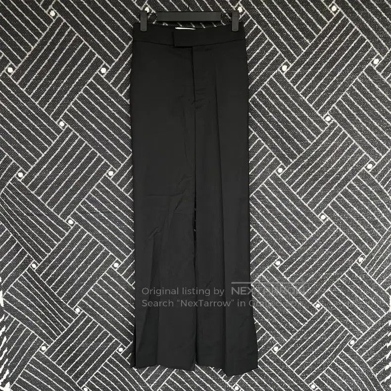 Fendi Black straight-leg pants with slits at the bottom