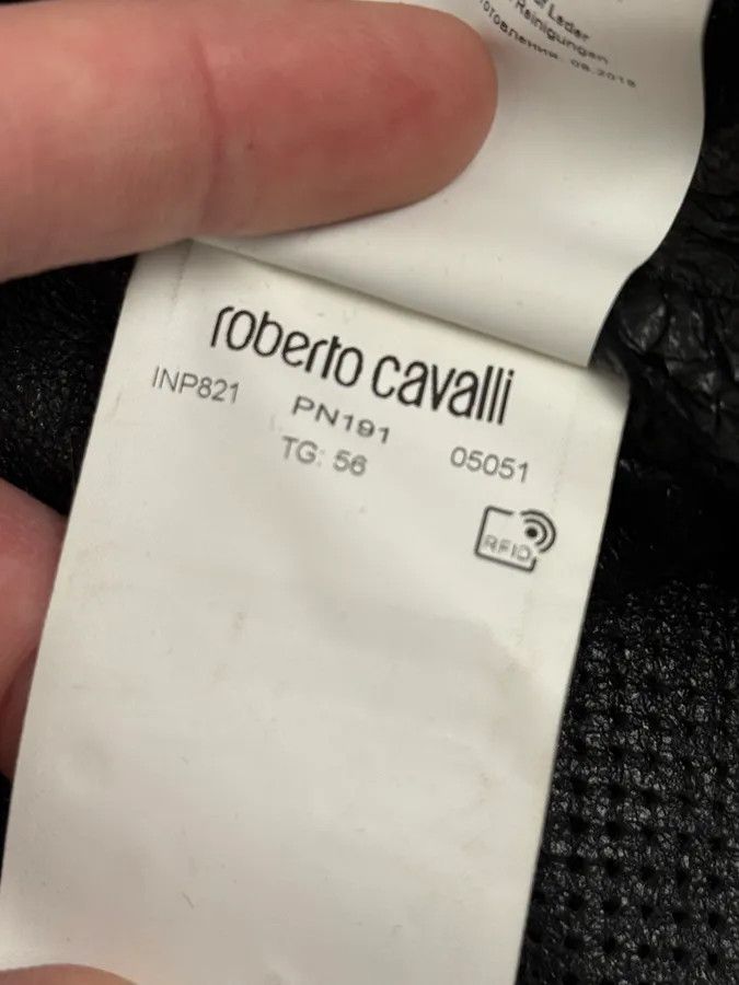 Roberto Cavalli Roberto Cavalli Black Lazer Cut Bomber Leather Jacket Size US XL / EU 56 / 4 - 11 Thumbnail