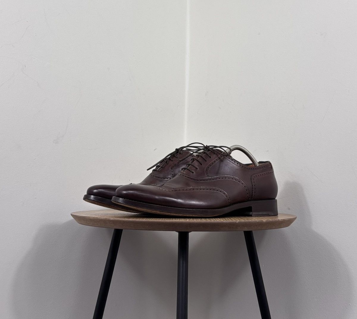 Santoni Santoni Men’s Burgundy Brown Leather Oxford Dress Shoes Size US 9 / EU 42 - 8 Thumbnail
