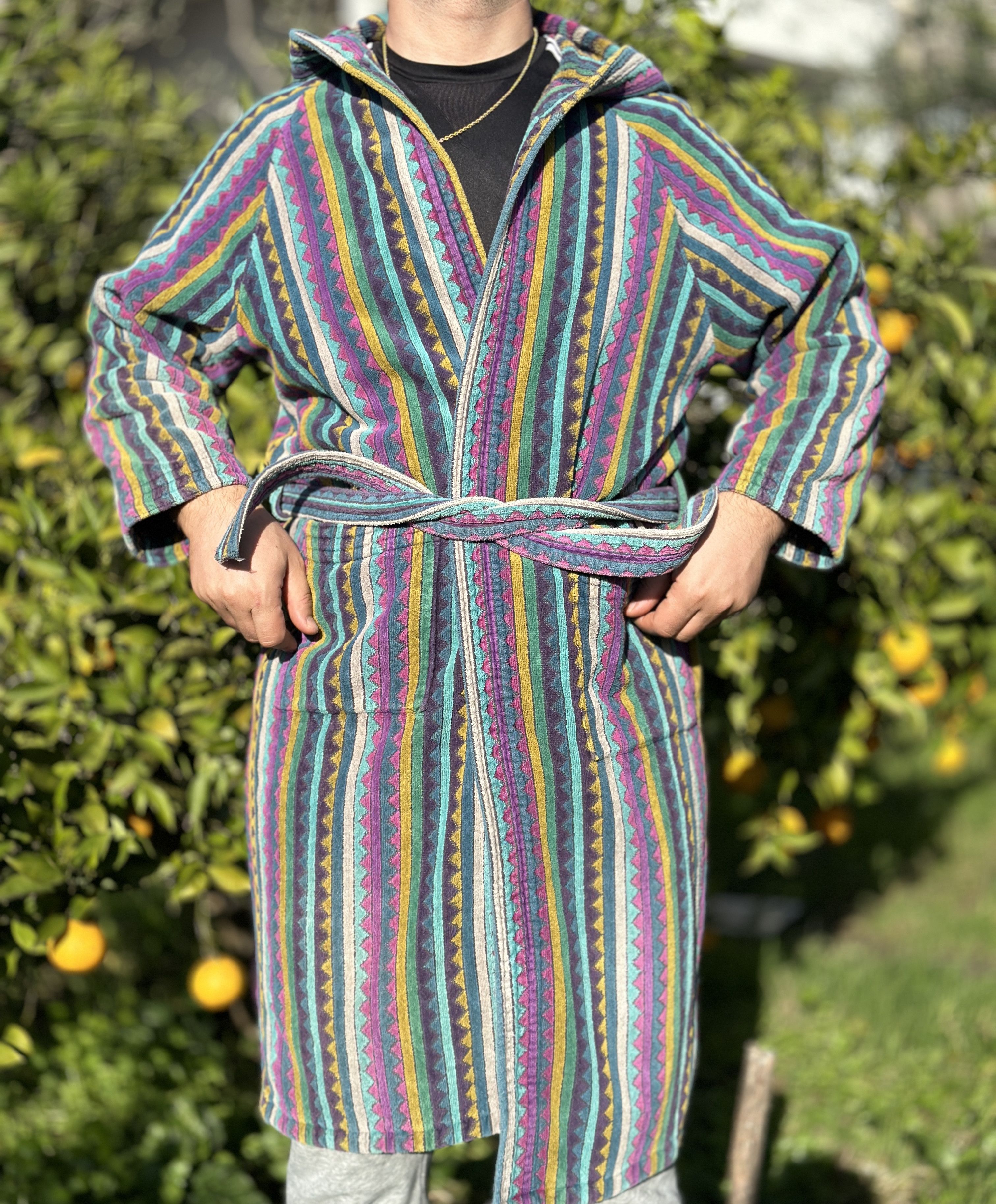 Missoni Missoni Hooded Belted Knit Robe Unisex Bathrobe Size S Size ONE SIZE - 2 Thumbnail
