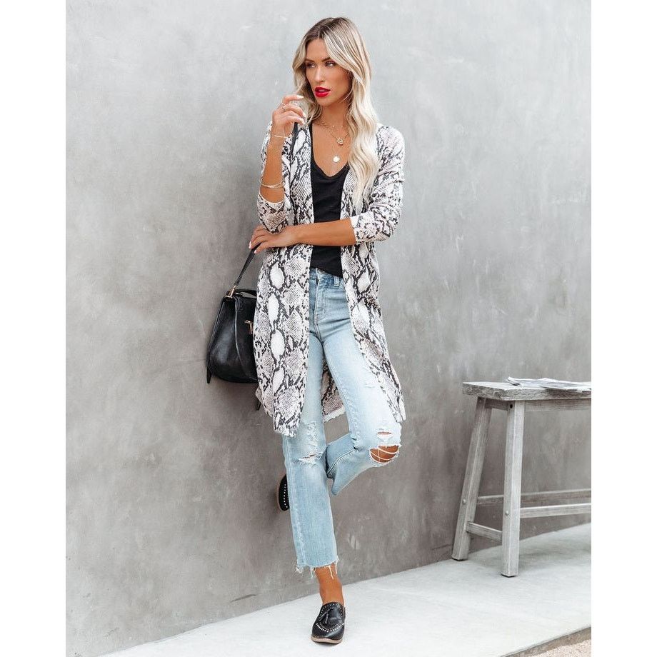 Other VICI Snakeskin Knit Wool Lightweight Cardigan Small Size S / US 4 / IT 40 - 8 Thumbnail