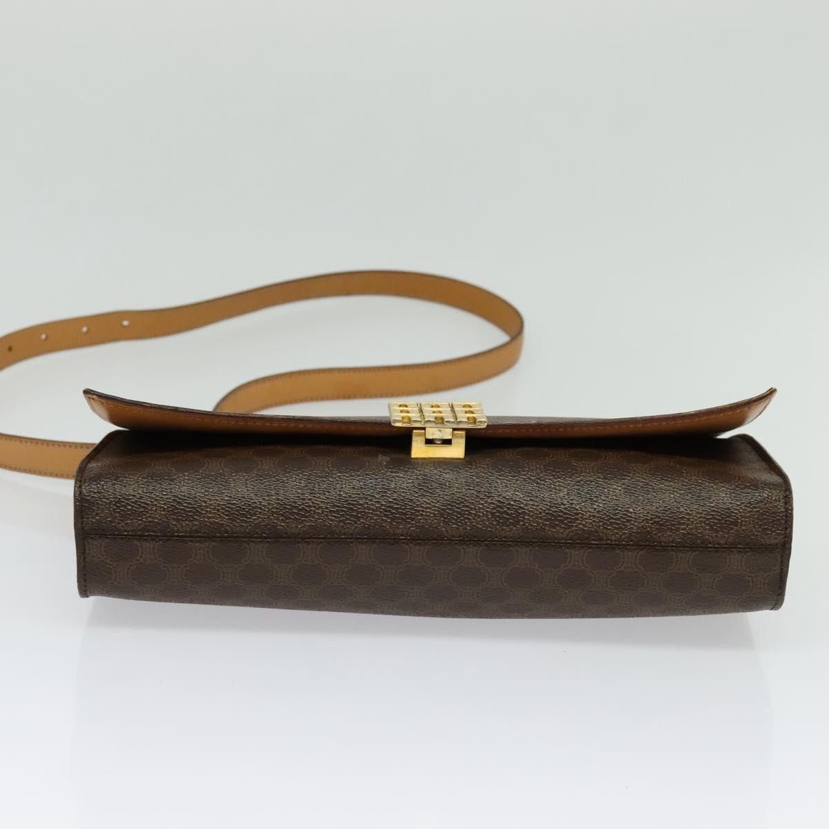 Celine CELINE Macadam Canvas Shoulder Bag Pvc Brown Gold Size ONE SIZE - 9 Thumbnail