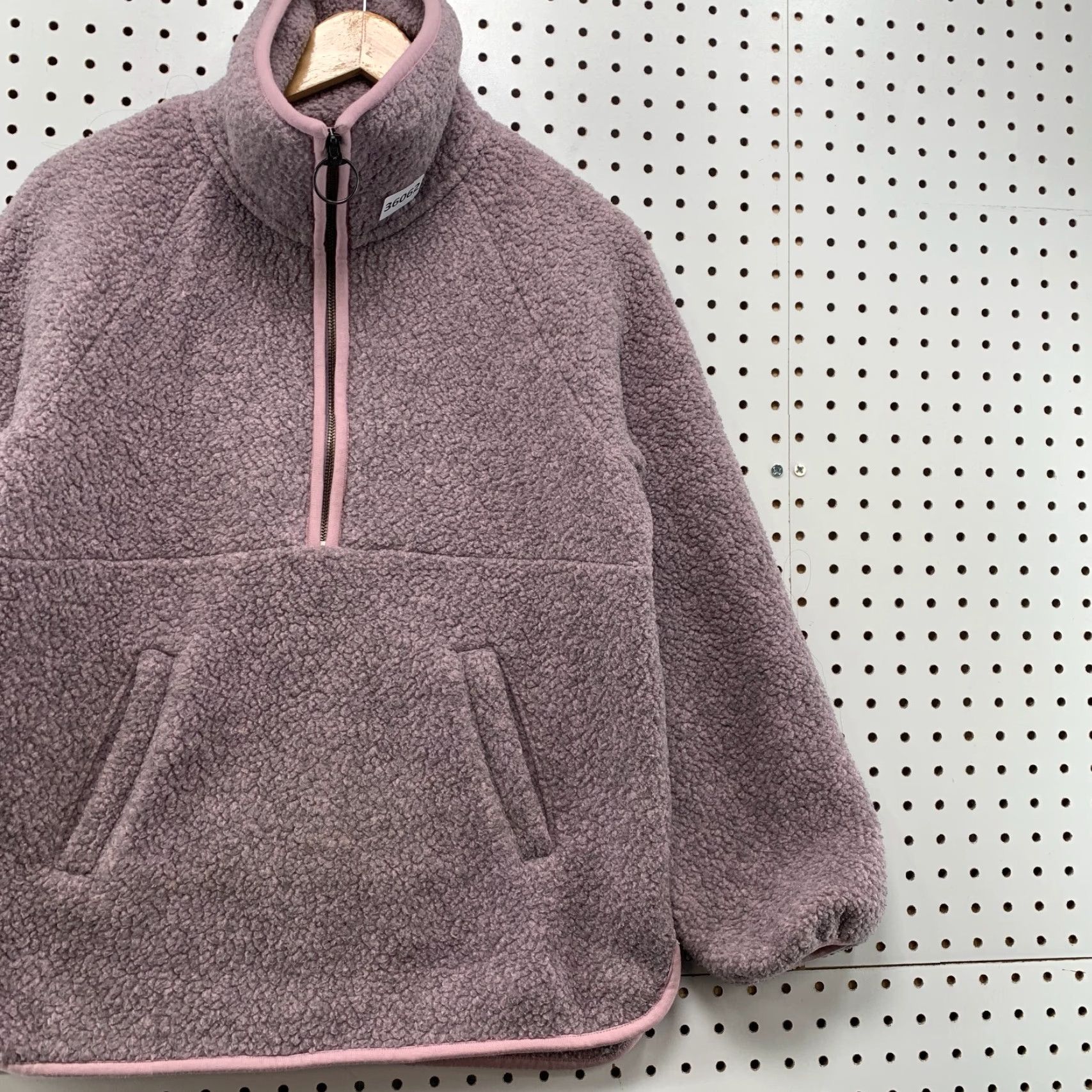 Madewell VINTAGE Madewell Pullover Sweatshirt Women Small Purple Sherpa Fleece Activewear Long Sleeve Mock Neck Size S / US 4 / IT 40 - 4 Thumbnail