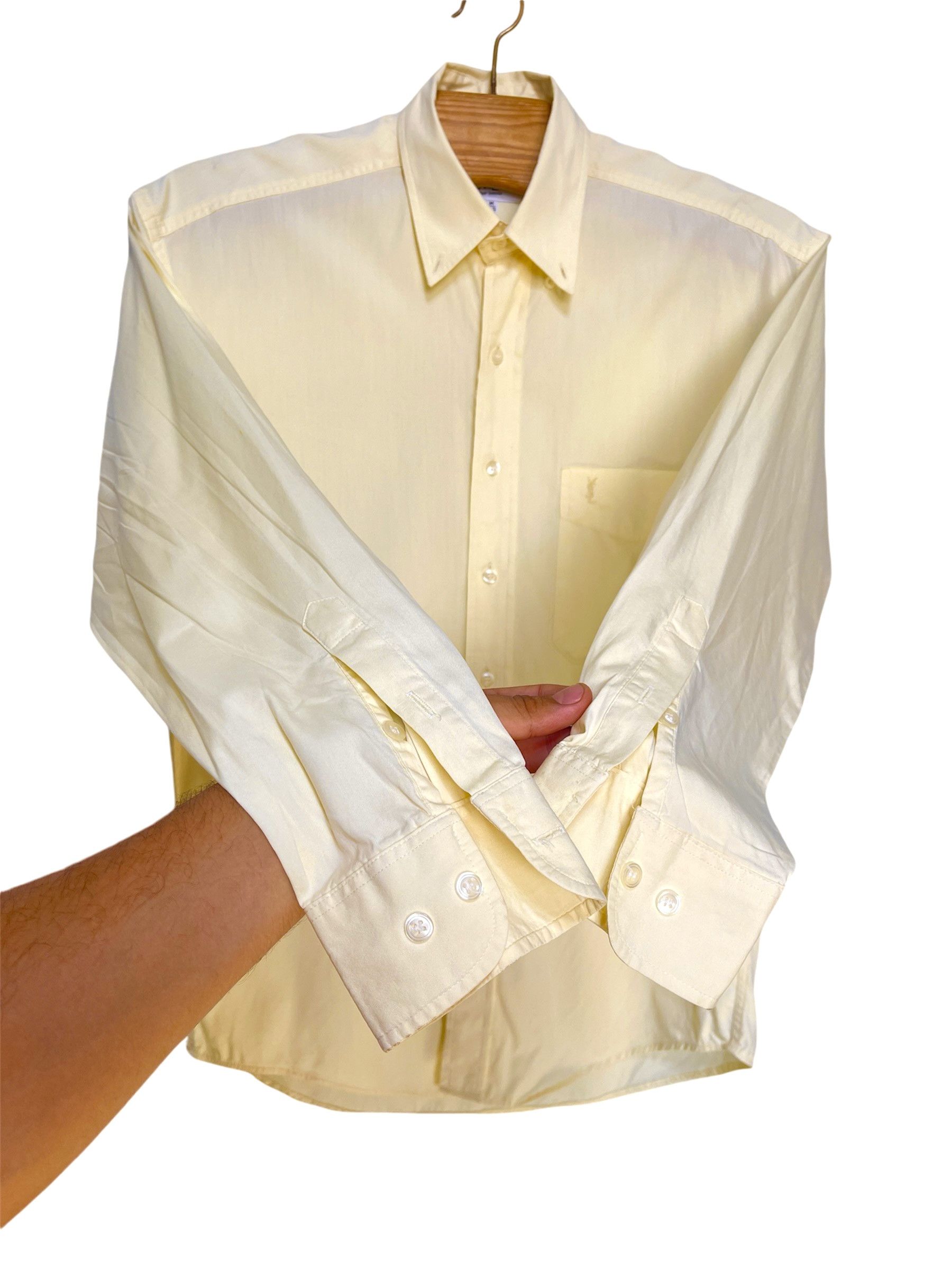 🔥 YSL Yves Saint Laurent shirt size M yellow cotton