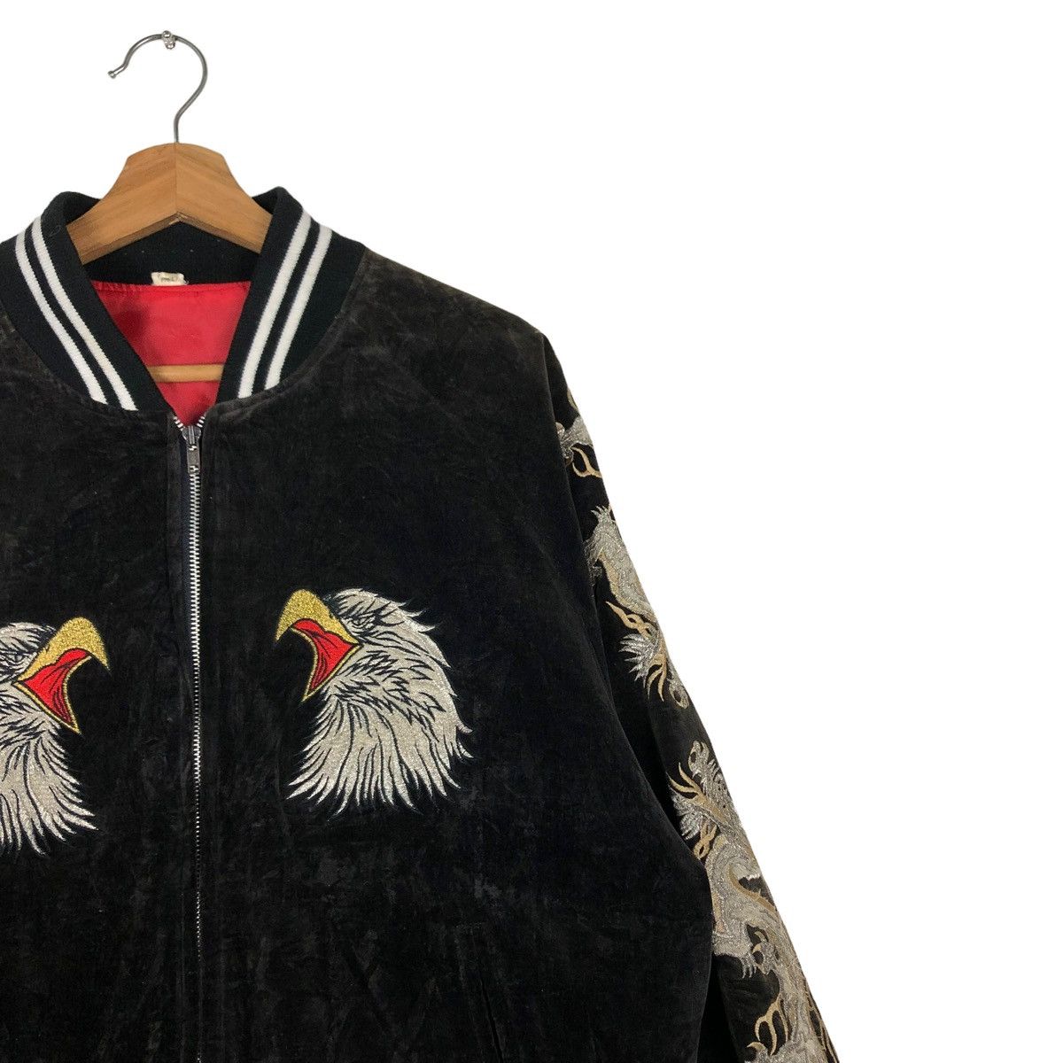 Toyo Enterprises 🔥VINTAGE VELVET SOUVENIR JACKET OVER PRINT JAPAN YOKOSUKA Size US M / EU 48-50 / 2 - 5 Thumbnail