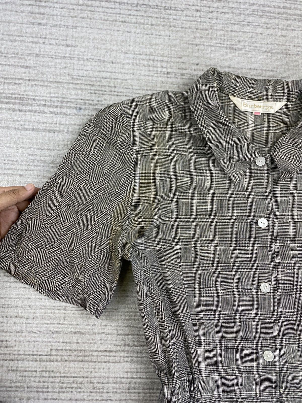 Burberry × Japanese Brand × Vintage Vintage Burberry Checked Full Button Stain Dress Size S / US 4 / IT 40 - 6 Thumbnail