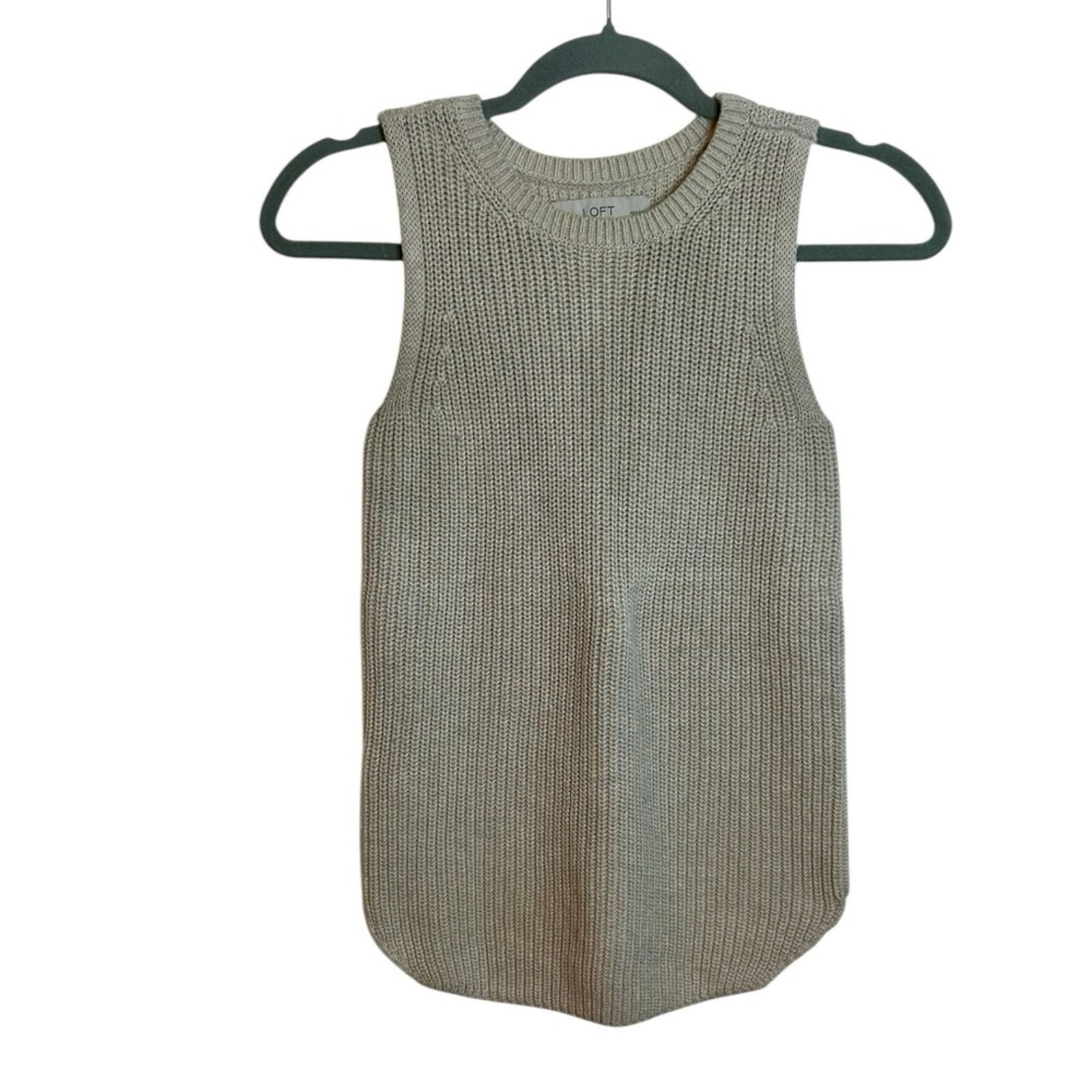 Loft Loft Oatmeal Knit Sweater Tank Size XXS / US 00 / IT 34 - 1 Thumbnail