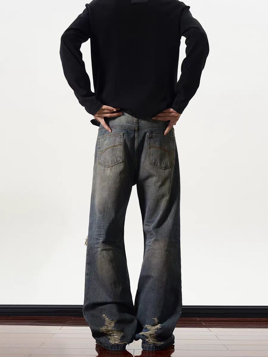 Designer × Jean × Vintage High street ripped and distressed baggy jeans Size US 32 / EU 48 - 4 Thumbnail