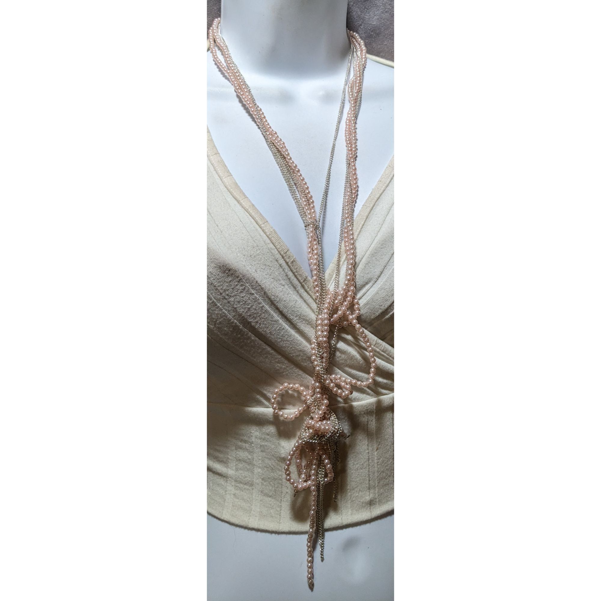 Other Coquette Pastel Pink Pearl Knotted Necklace Size ONE SIZE - 7 Thumbnail