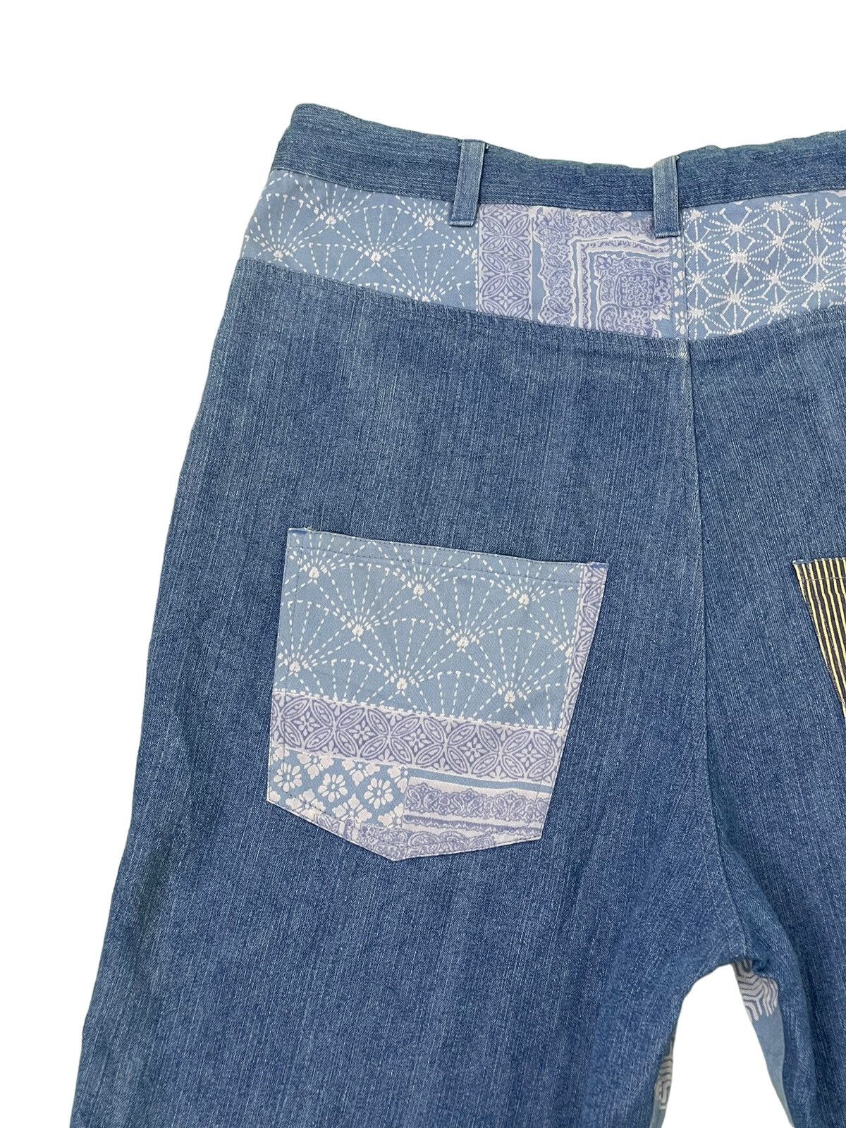 Japanese Brand Baggy Tapered Amina Japanese Pattern Thin Denim 6🟦6 Size US 35 - 18 Thumbnail