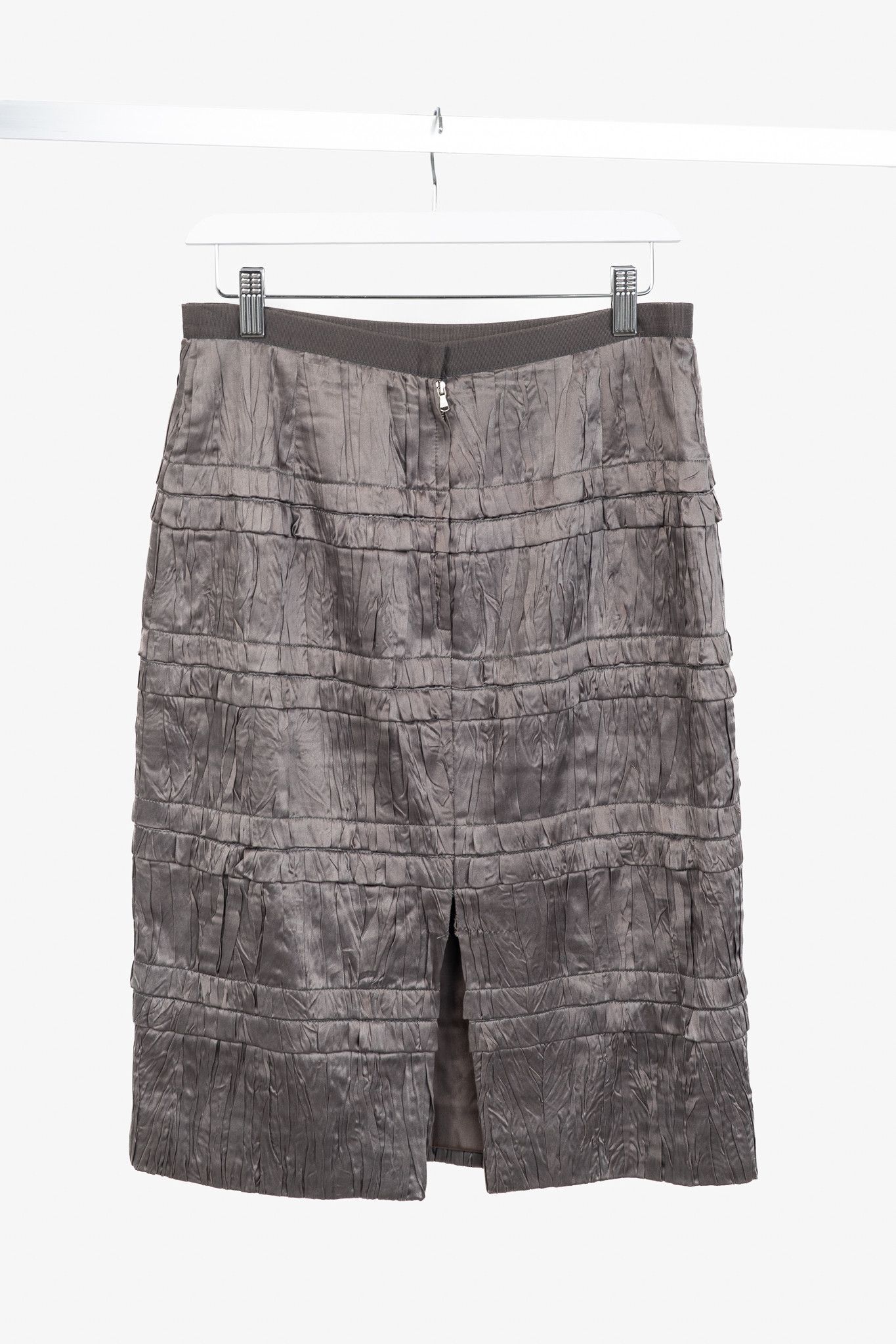 Dolce & Gabbana Dolce & Gabbana Brown Gathered-Silk Pencil Skirt Size 30" / US 8 / IT 44 - 2 Thumbnail