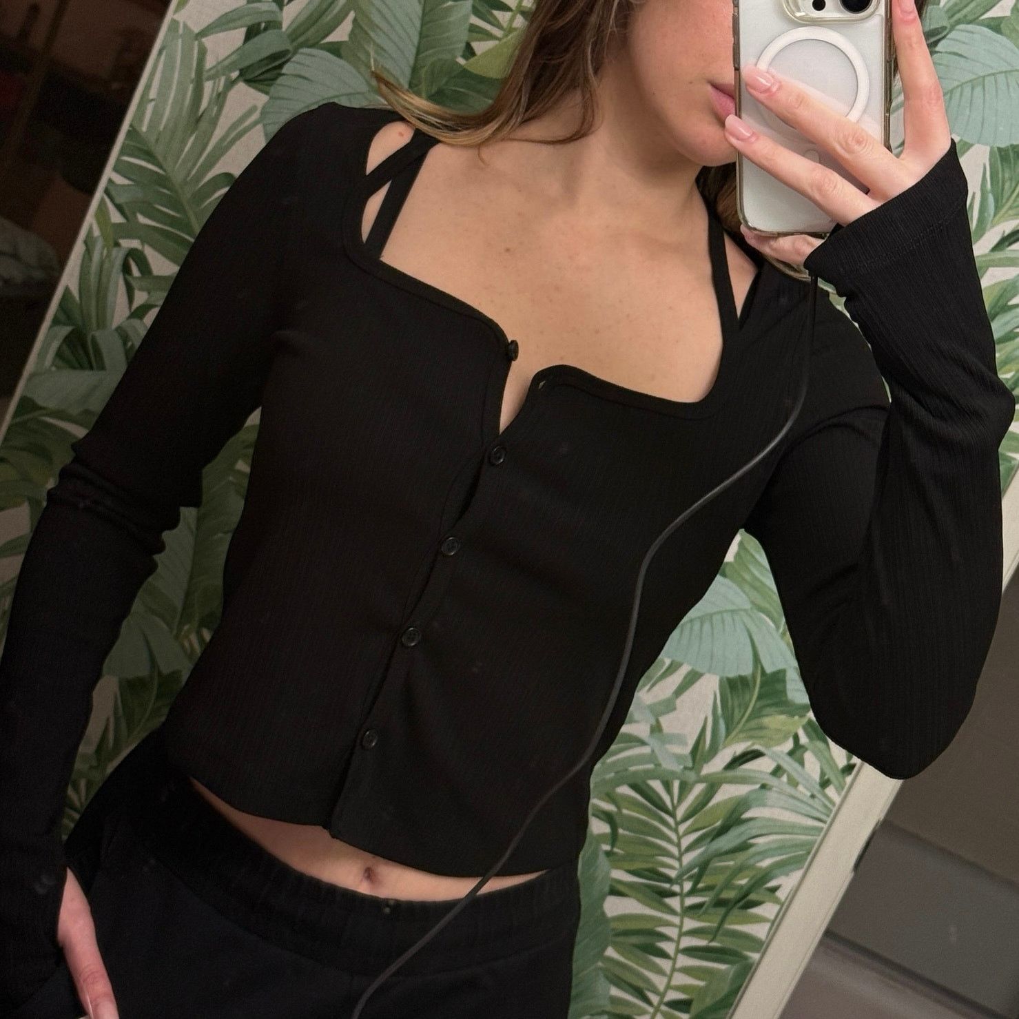 Helmut Lang helmut lang square neck cardigan - black Size M / US 6-8 / IT 42-44 - 3 Thumbnail