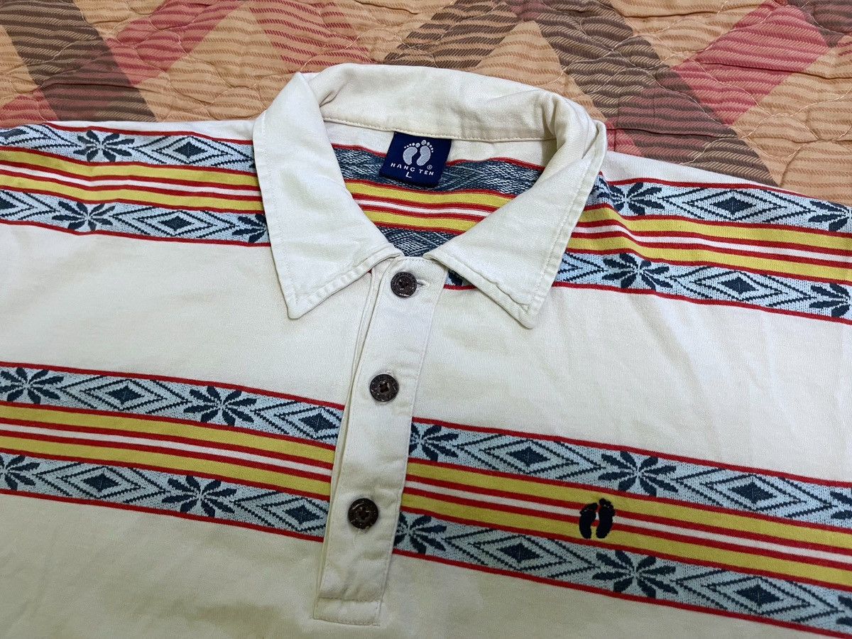 Hang Ten × Vintage Vintage Hang Ten Polo Shirt L Stripes Native Navajo Surfing Size US L / EU 52-54 / 3 - 3 Thumbnail
