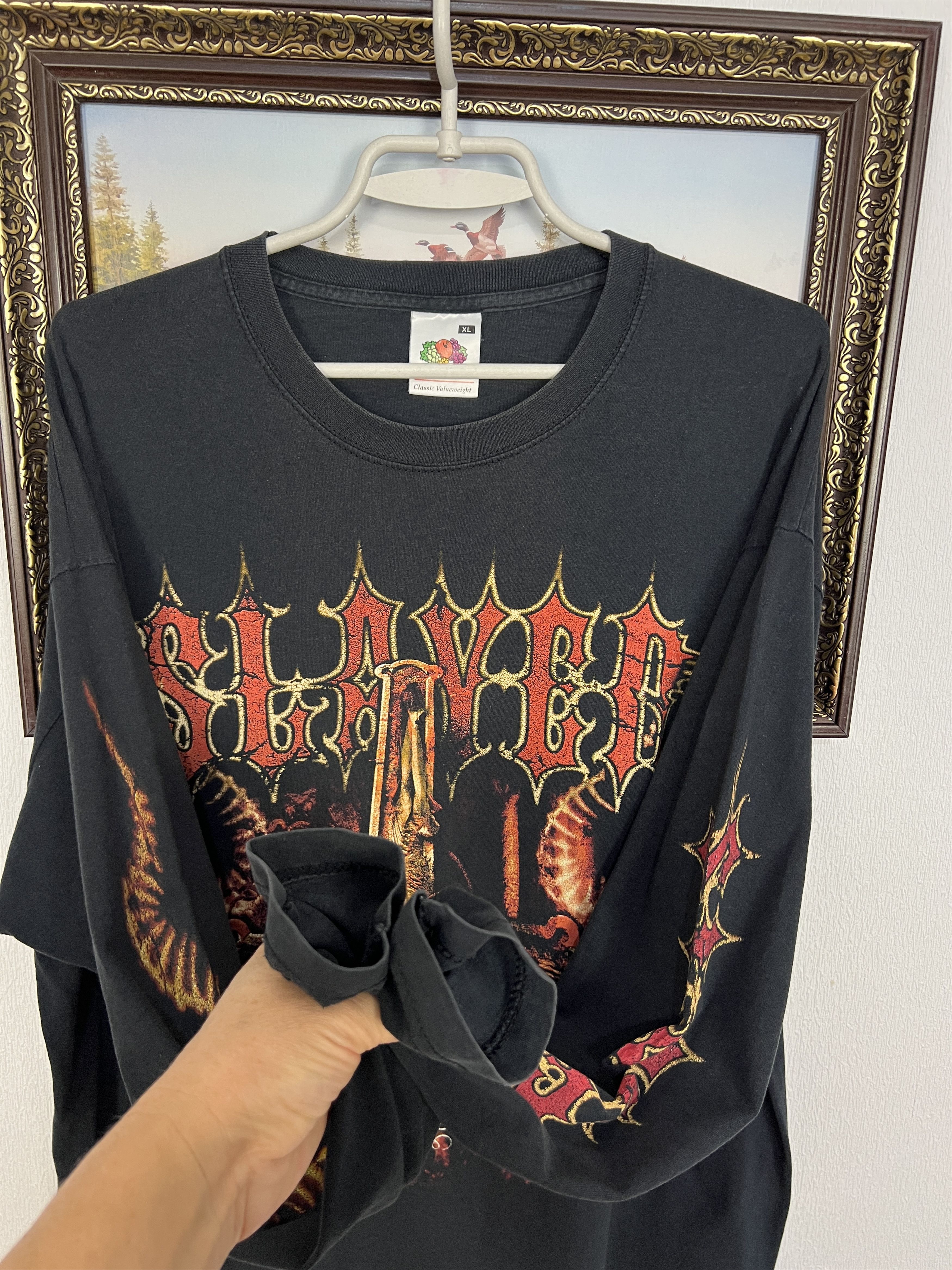 Vintage Vintage Slayer Spill the Blood Over Print Tee Sleeve Shirt Size US XL / EU 56 / 4 - 6 Thumbnail