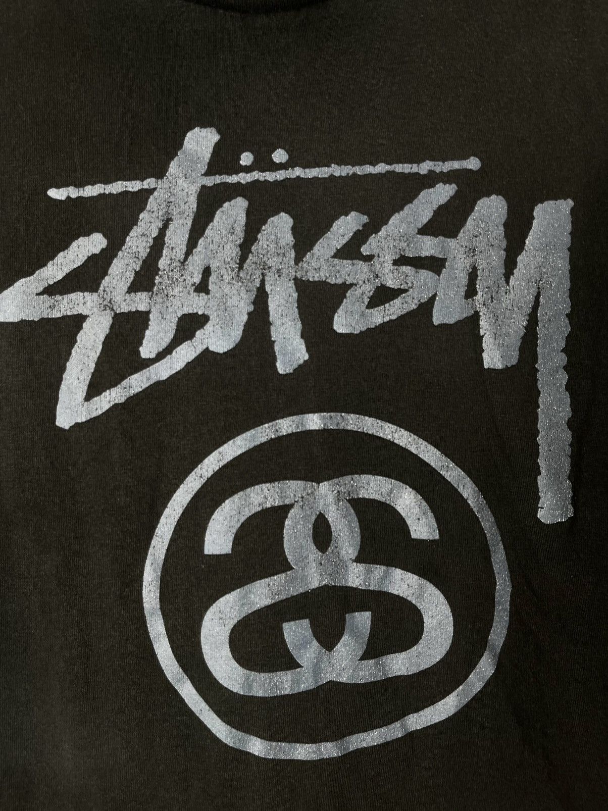 Stussy Vintage Stussy Big Logo Fade Black T Shirt Size US M / EU 48-50 / 2 - 2 Thumbnail