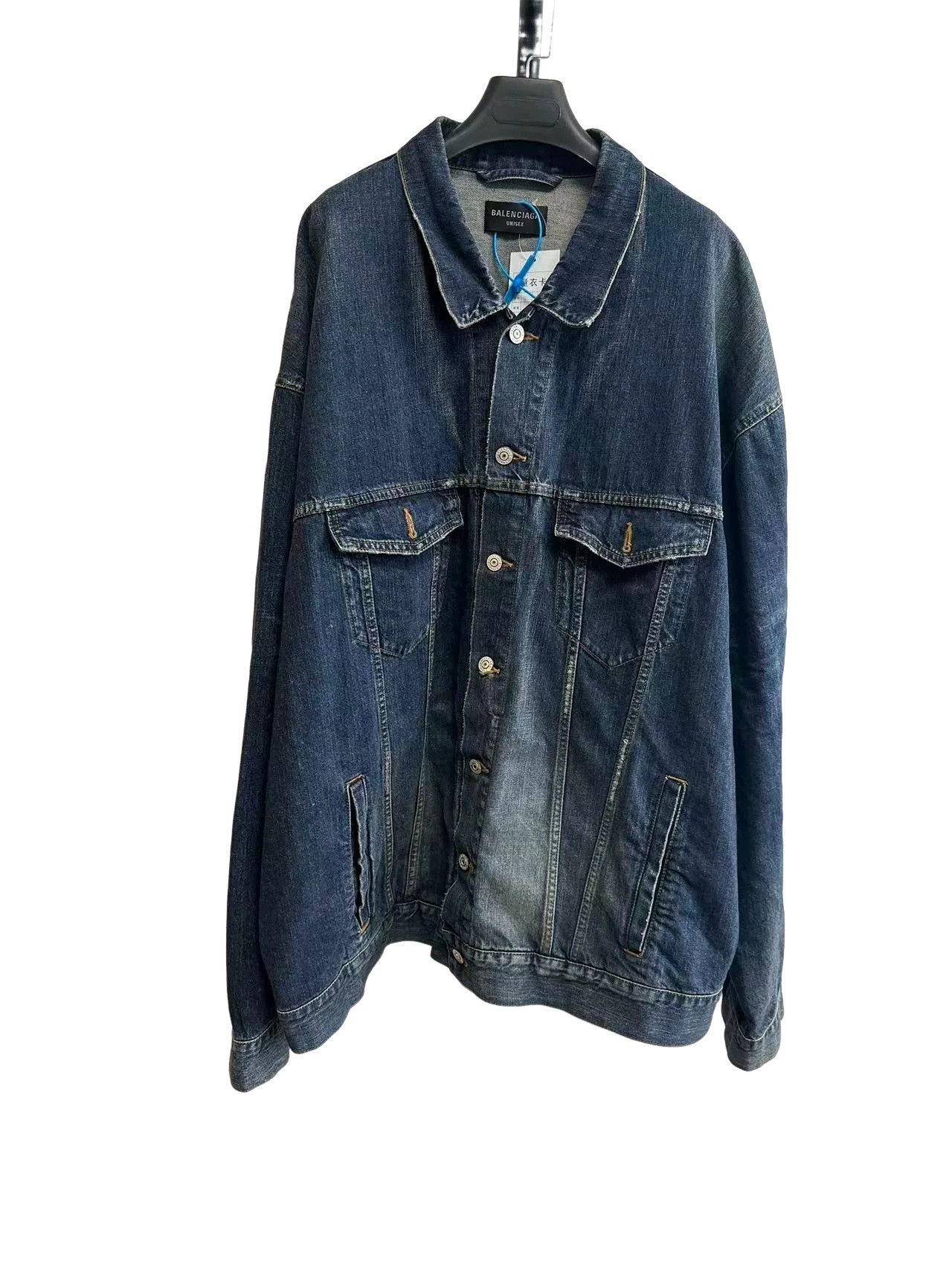 Balenciaga Balenciaga Tape Logo Denim Jacket Size 4 Size US XL / EU 56 / 4 - 1 Thumbnail